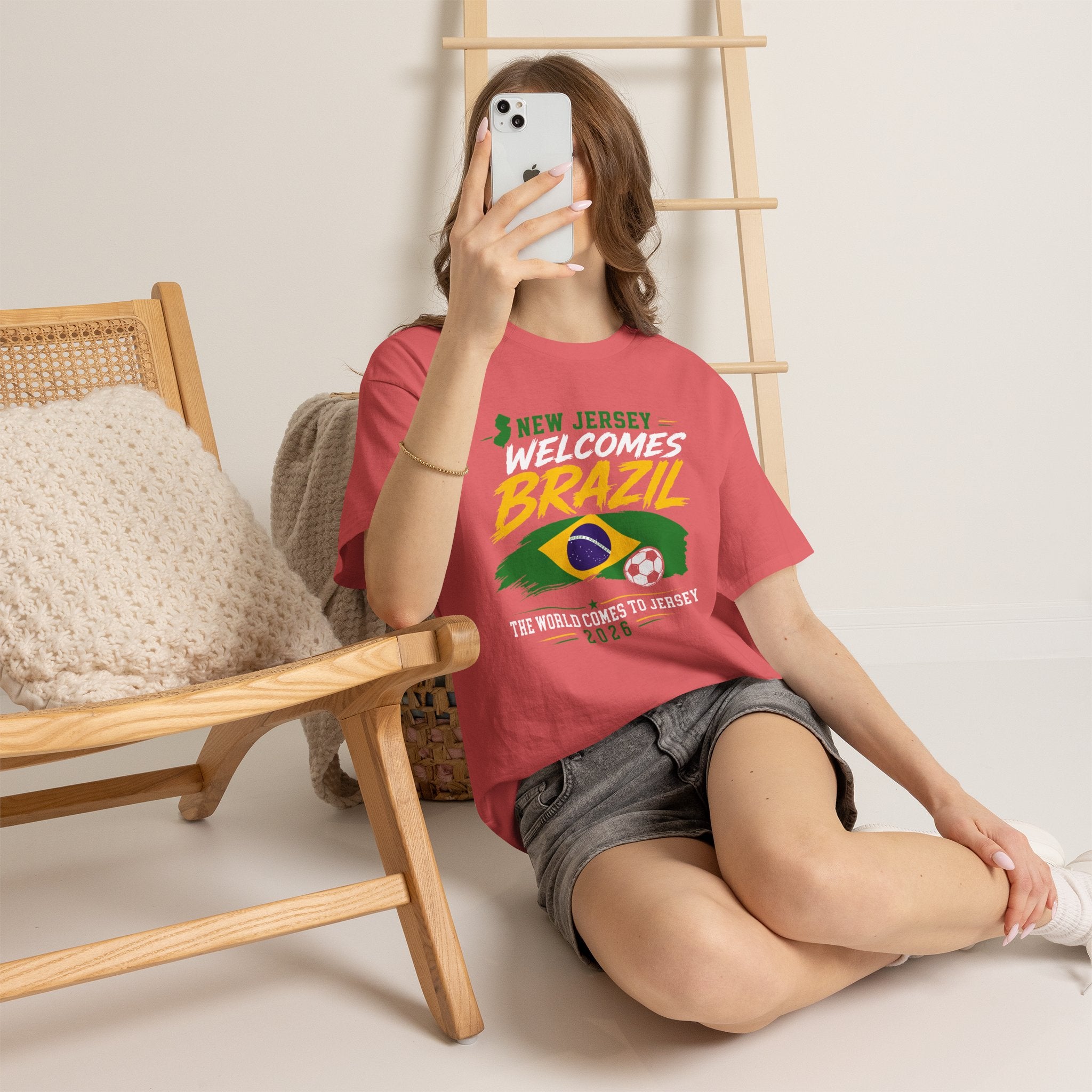 New Jersey Welcomes Brazil T-Shirt | Brazil Flag Soccer Tee