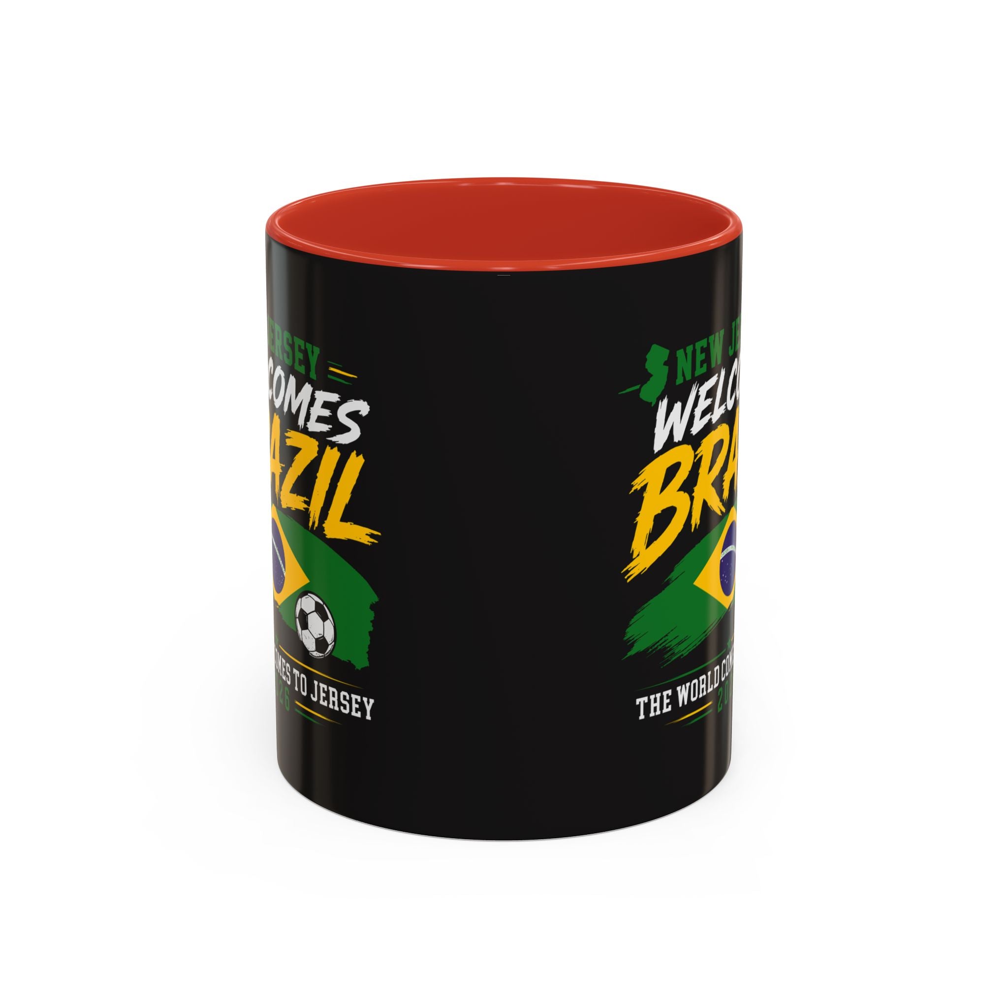 Brazil Soccer Fan Coffee Mug — New Jersey 2026 Accent Mug