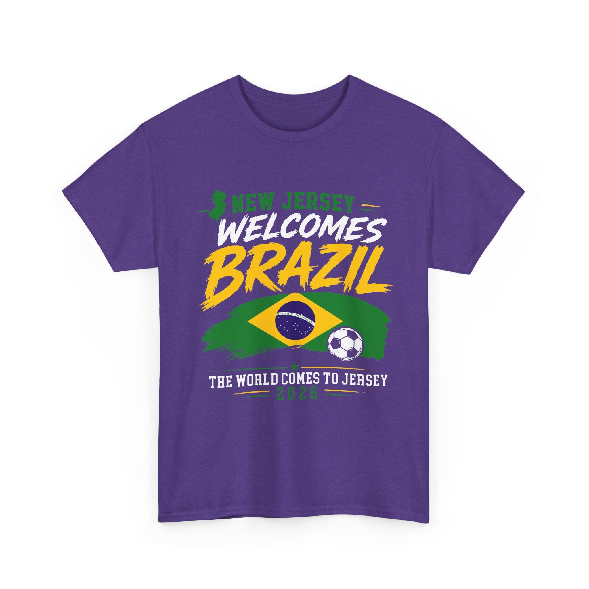 New Jersey Welcomes Brazil T-Shirt | Brazil Flag Soccer Tee