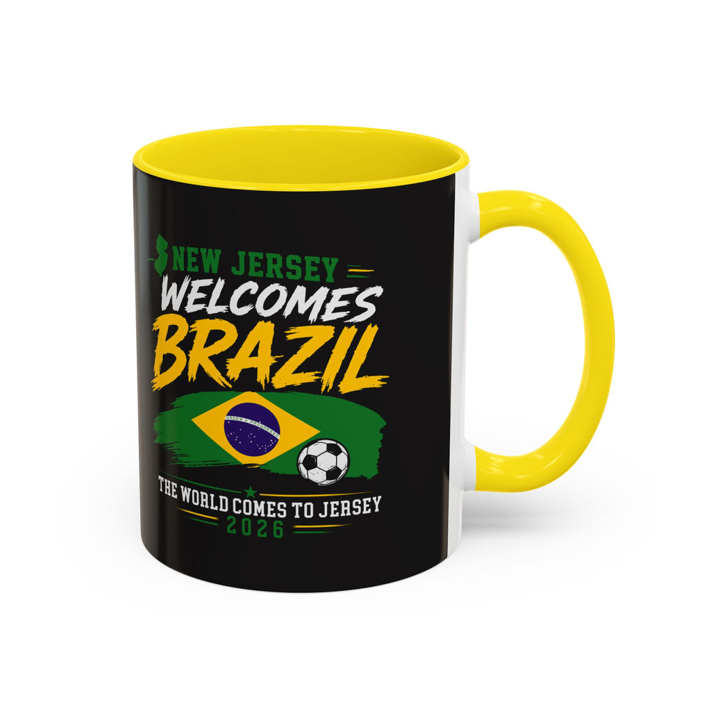 Brazil Soccer Fan Coffee Mug — New Jersey 2026 Accent Mug