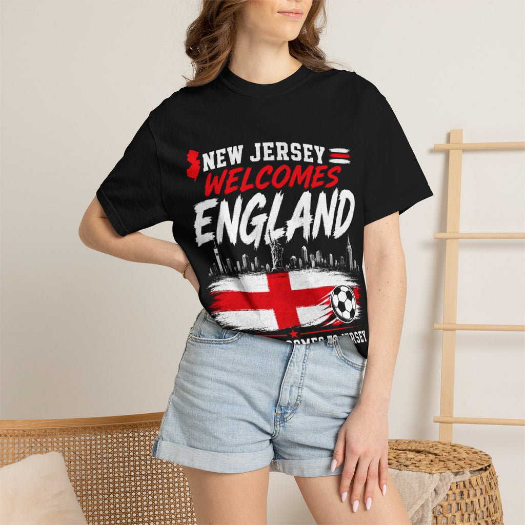 New Jersey Welcomes England T-shirt | St George Flag Soccer Jersey