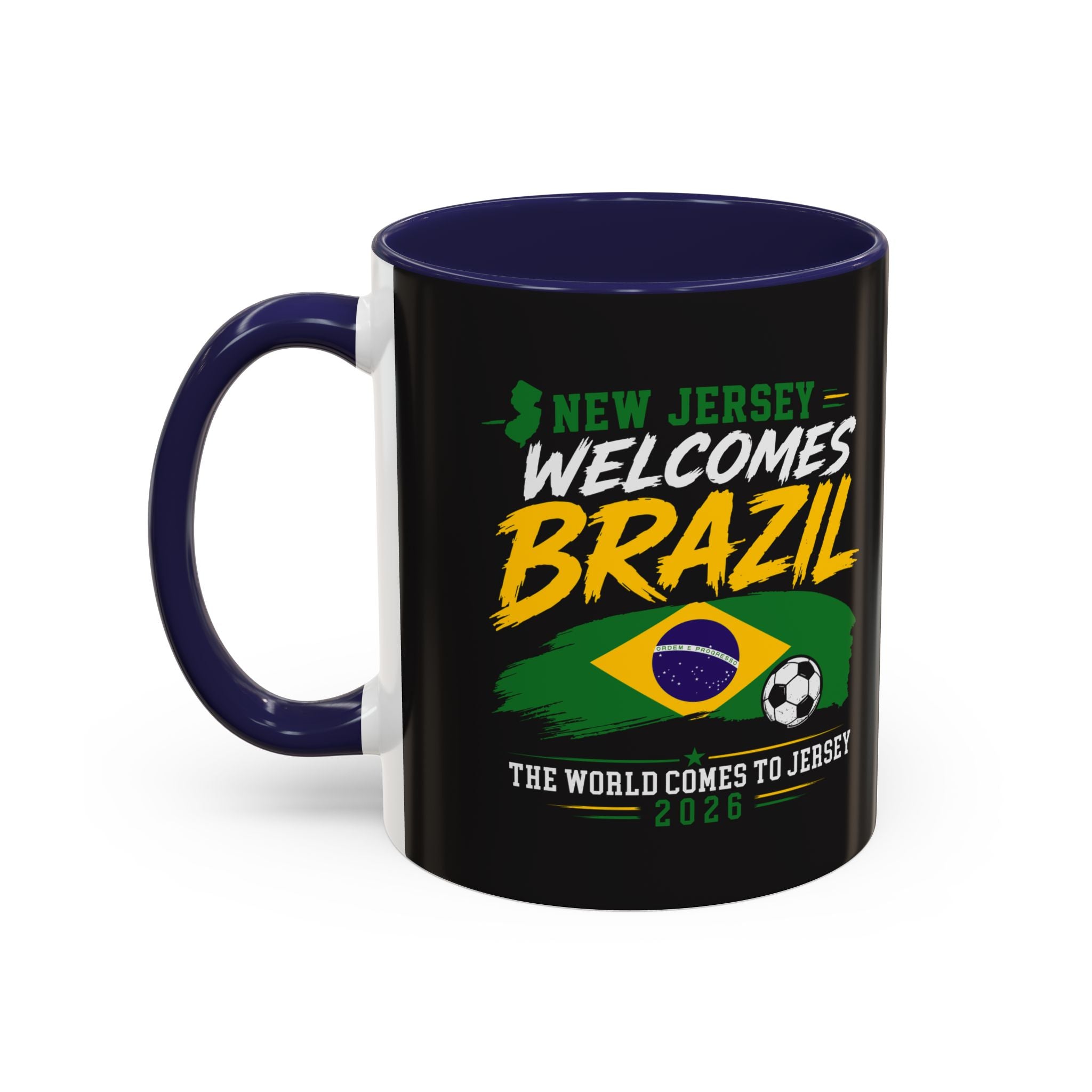 Brazil Soccer Fan Coffee Mug — New Jersey 2026 Accent Mug