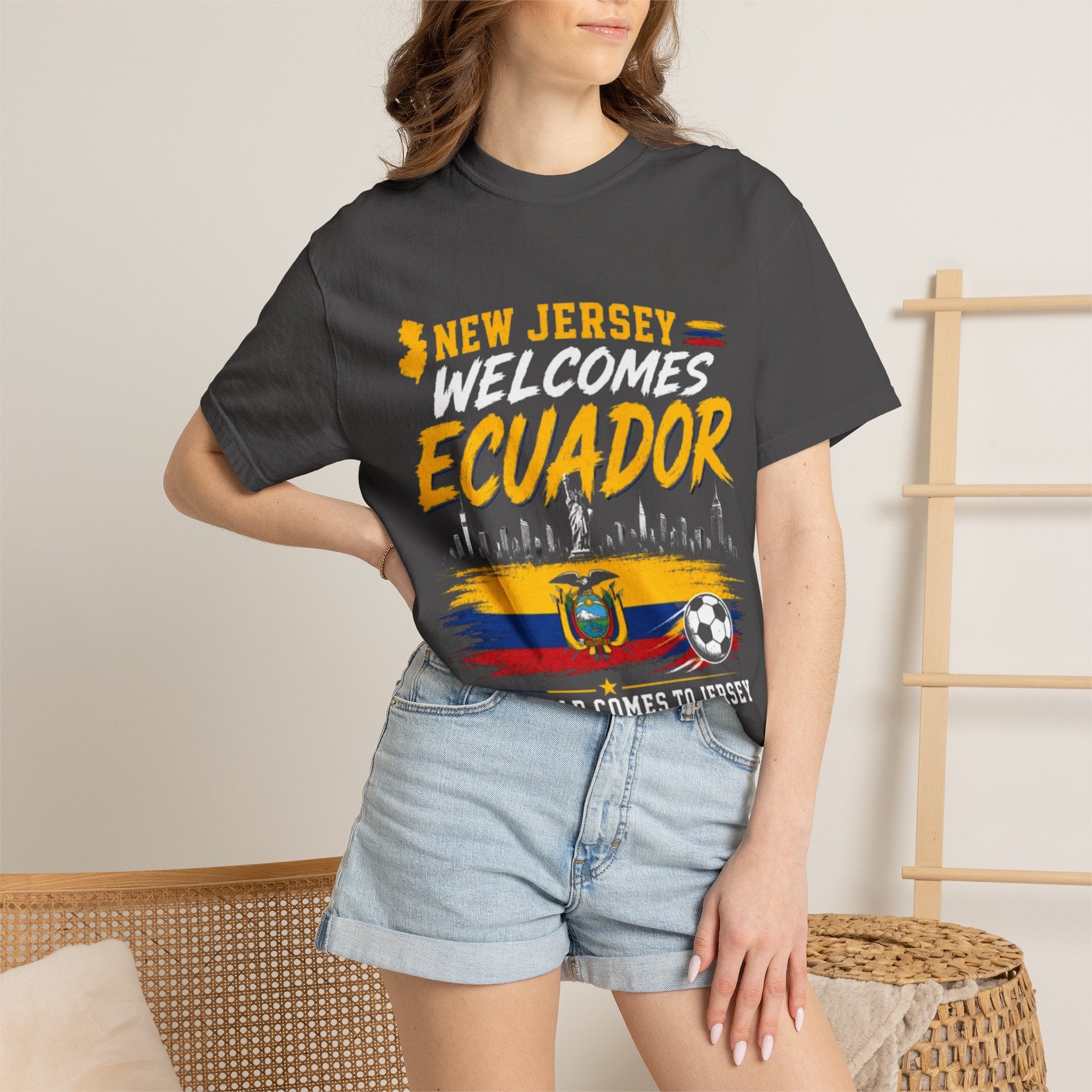 New Jersey Welcomes Ecuador T-shirt | Ecuador Flag Soccer 2026