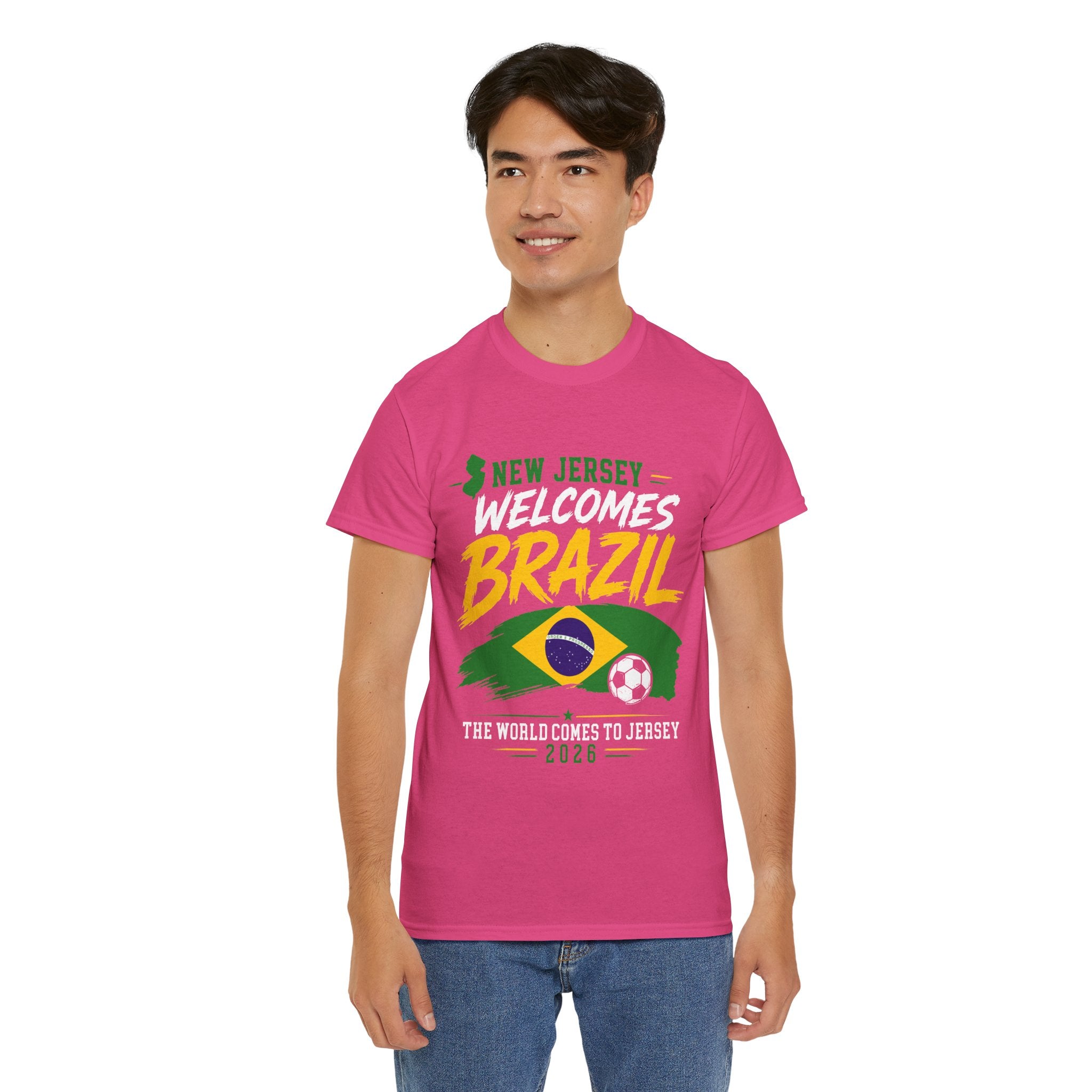 New Jersey Welcomes Brazil T-Shirt | Brazil Flag Soccer Tee