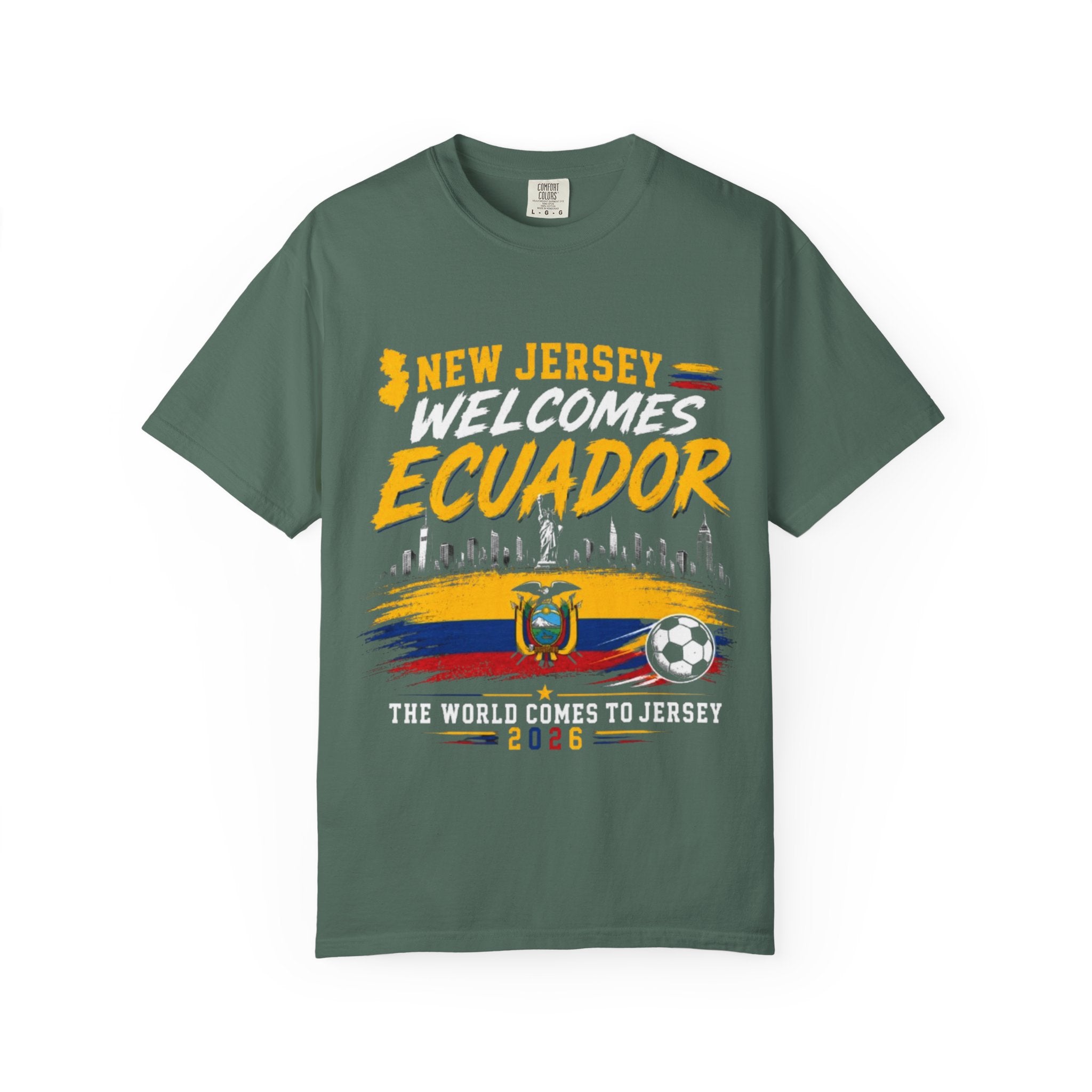 New Jersey Welcomes Ecuador T-shirt | Ecuador Flag Soccer 2026