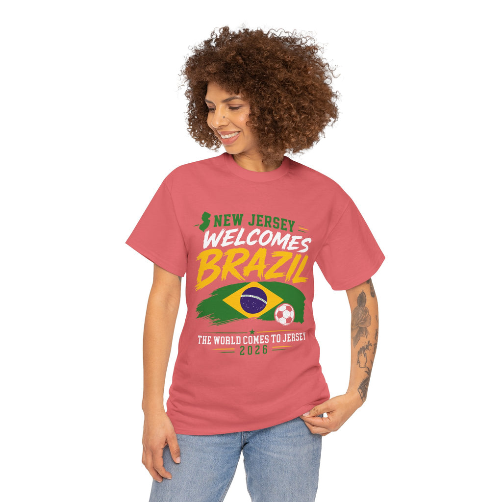 New Jersey Welcomes Brazil T-Shirt | Brazil Flag Soccer Tee