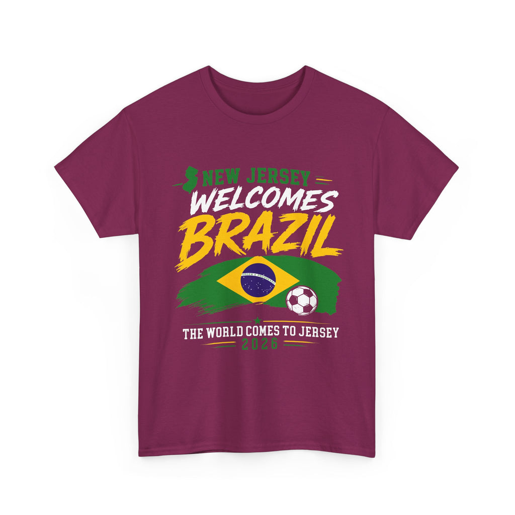 New Jersey Welcomes Brazil T-Shirt | Brazil Flag Soccer Tee