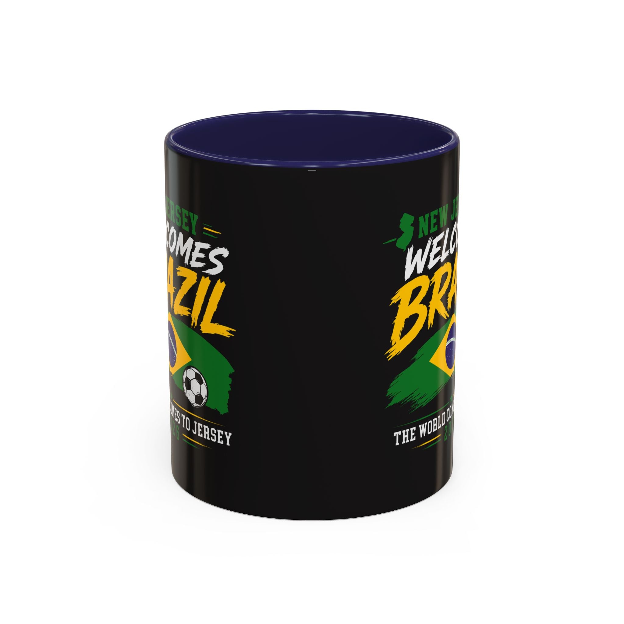 Brazil Soccer Fan Coffee Mug — New Jersey 2026 Accent Mug
