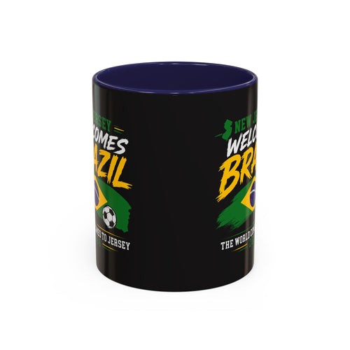 Brazil Soccer Fan Coffee Mug — New Jersey 2026 Accent Mug