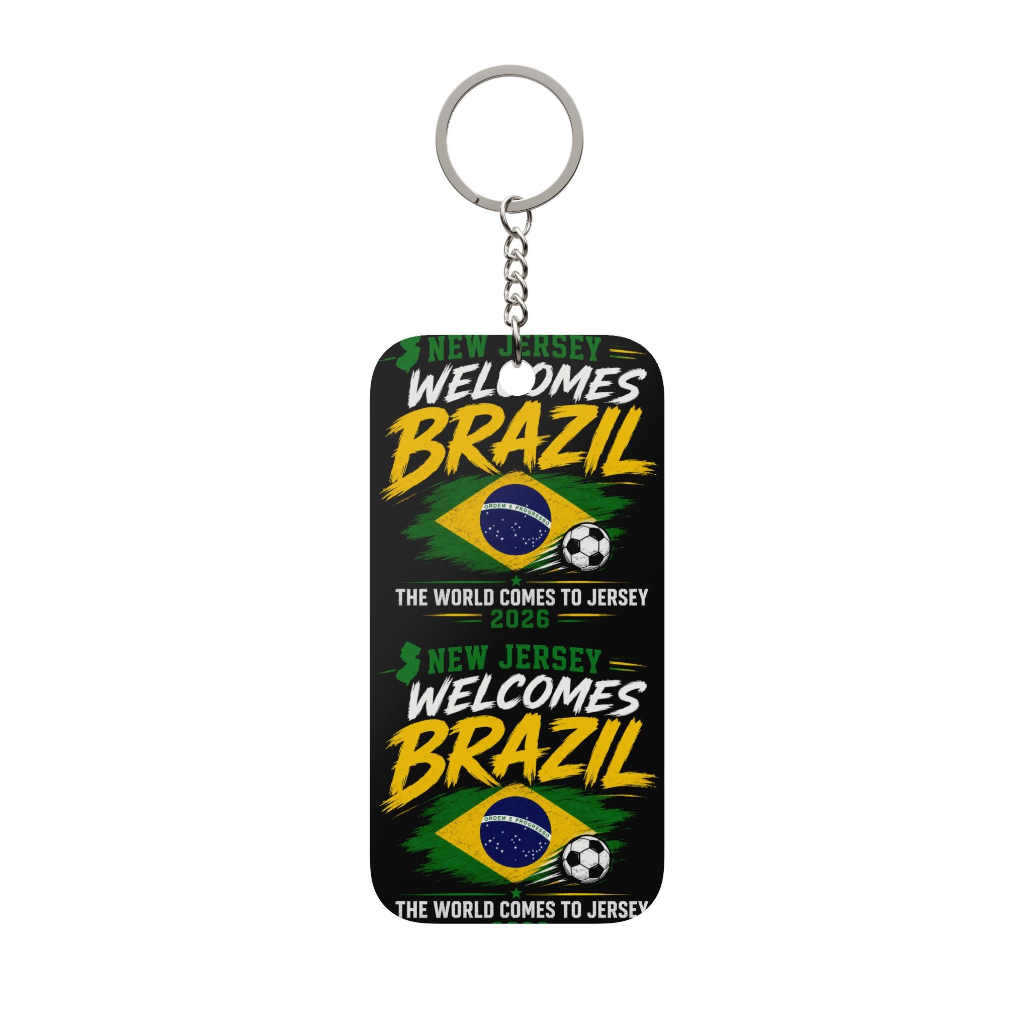 Brazil Soccer Keychain - Double-Sided New Jersey Welcomes Brazil 2026 Fan Charm