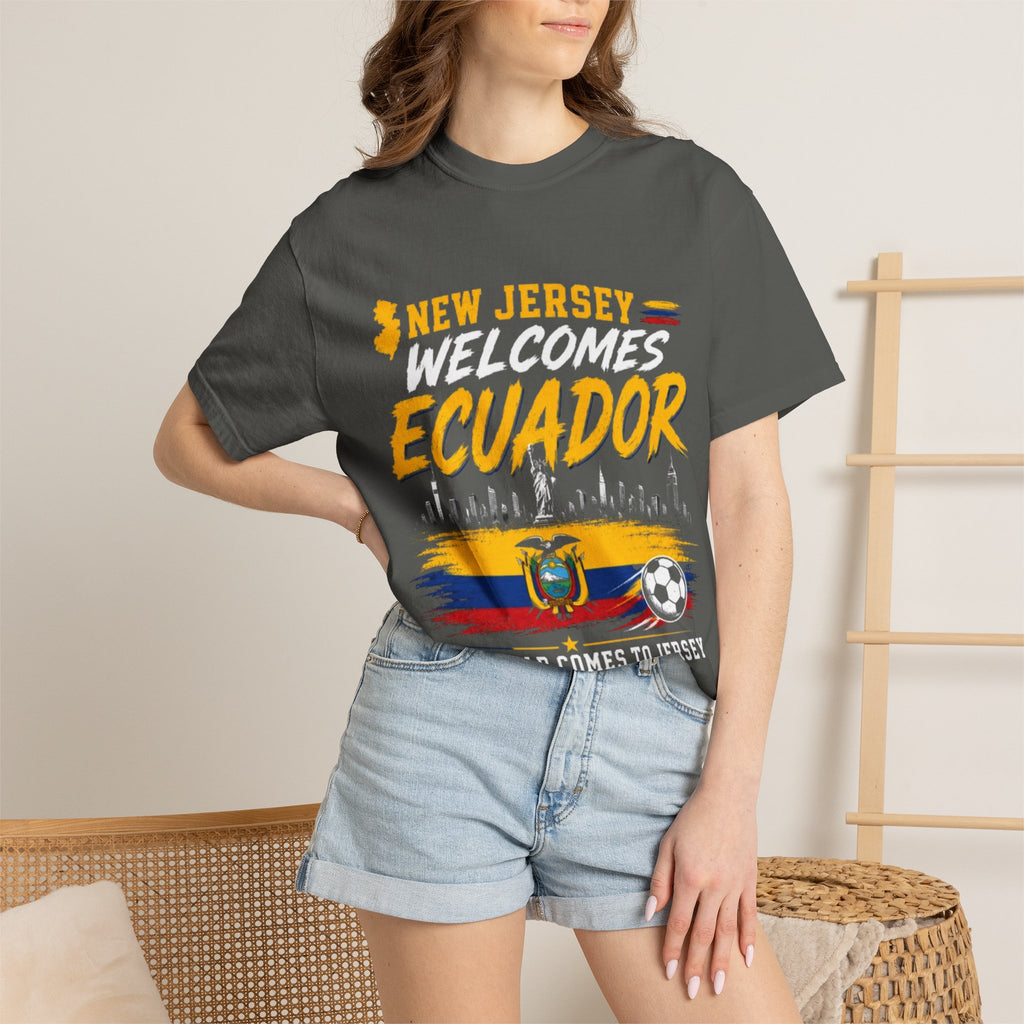New Jersey Welcomes Ecuador T-shirt | Ecuador Flag Soccer 2026