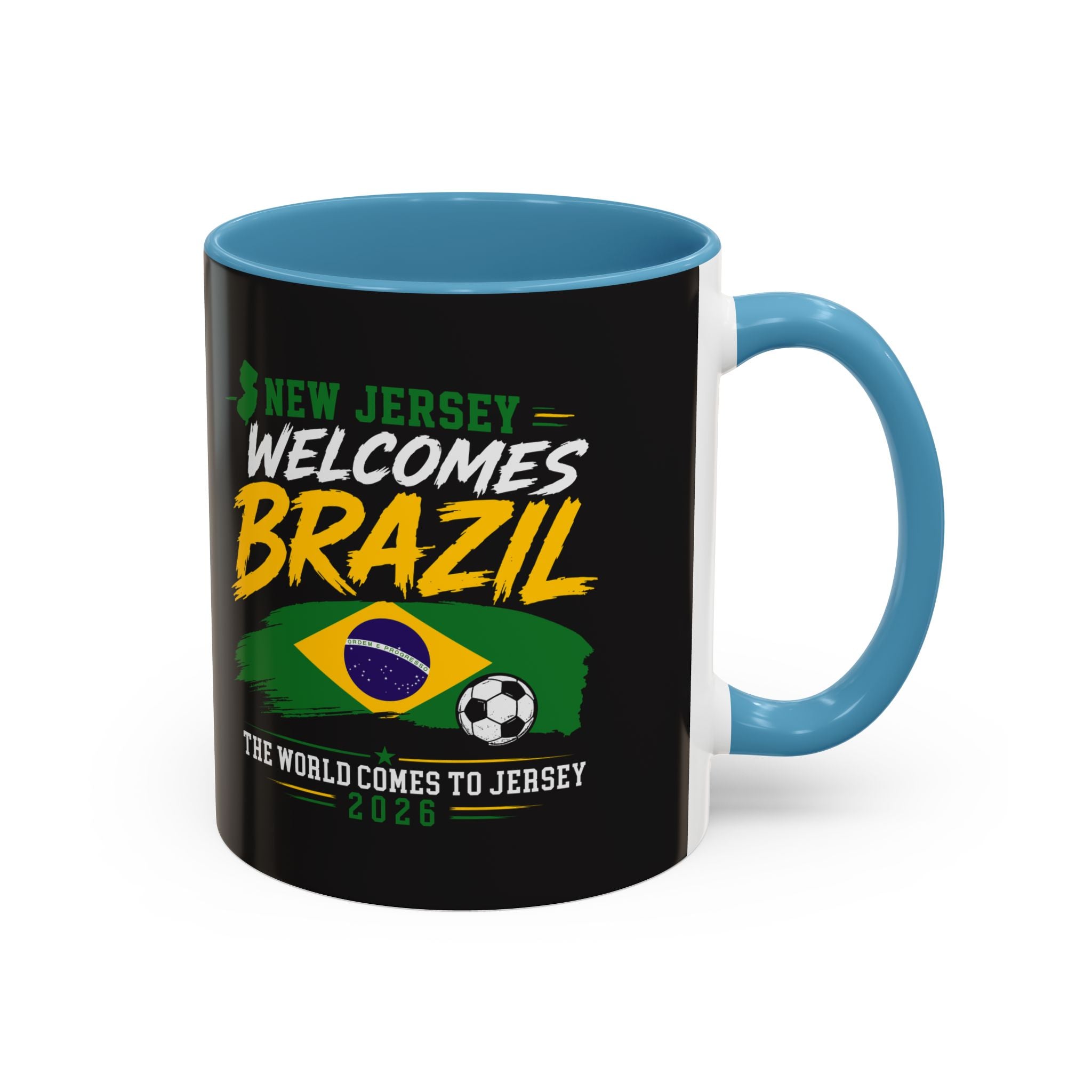 Brazil Soccer Fan Coffee Mug — New Jersey 2026 Accent Mug
