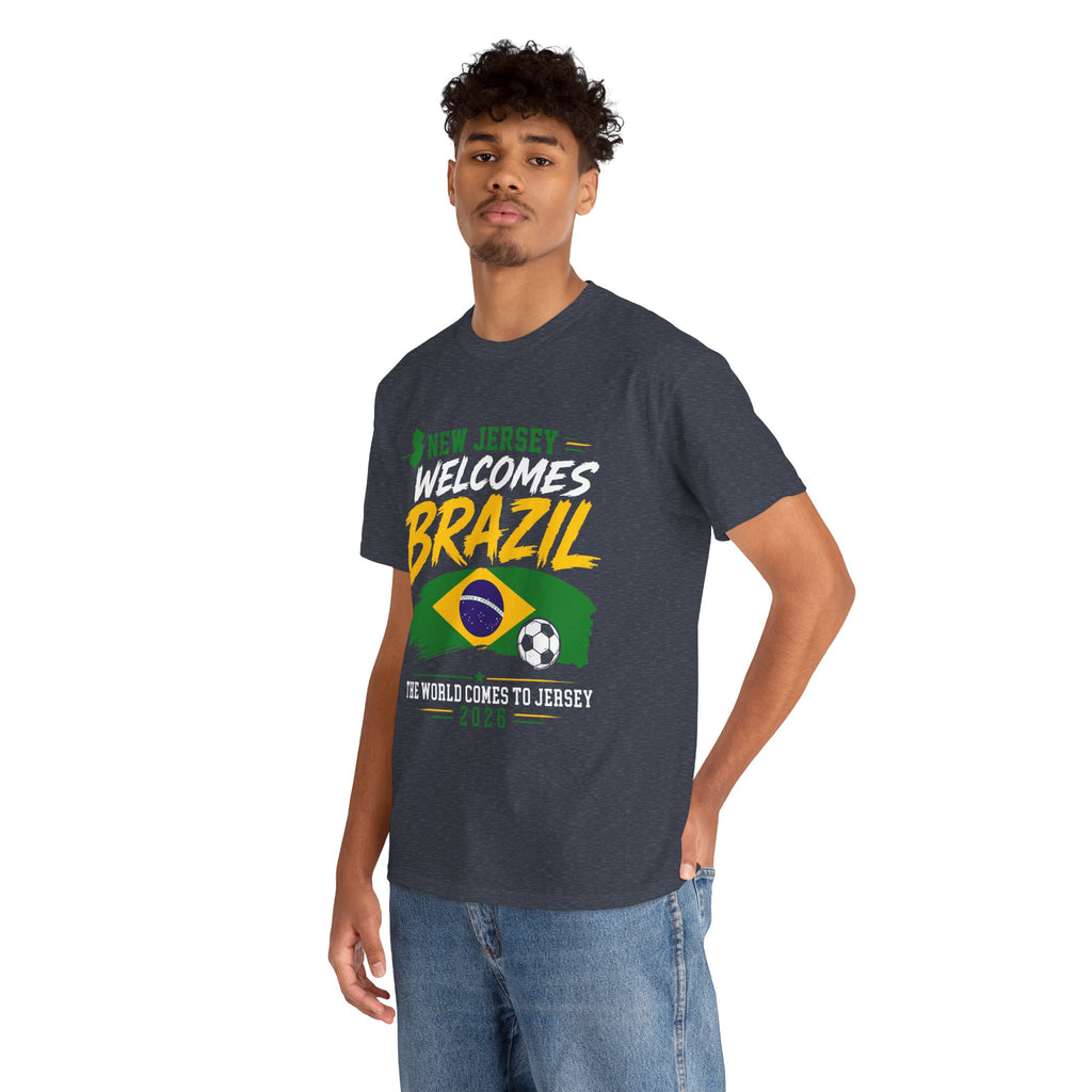 New Jersey Welcomes Brazil T-Shirt | Brazil Flag Soccer Tee