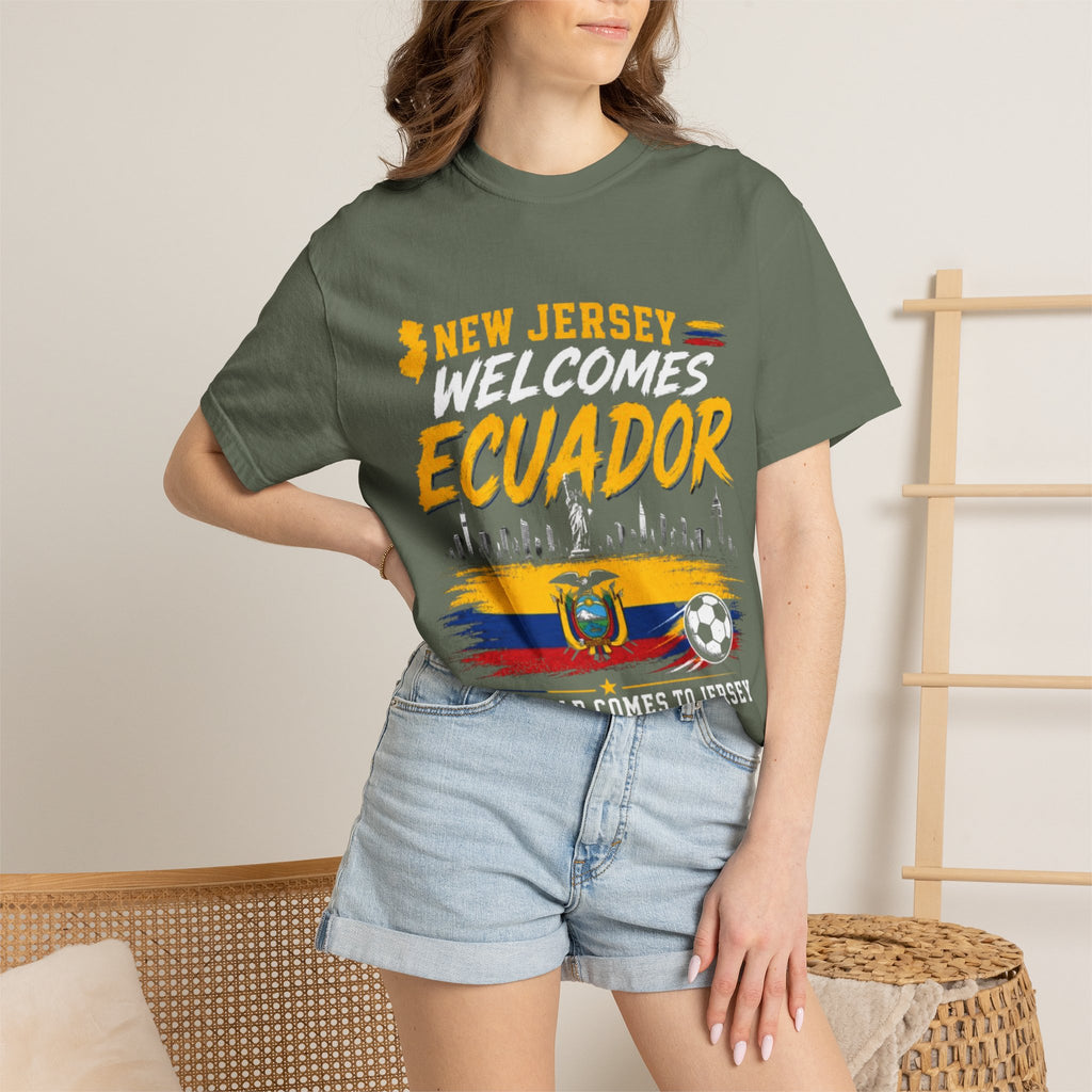 New Jersey Welcomes Ecuador T-shirt | Ecuador Flag Soccer 2026