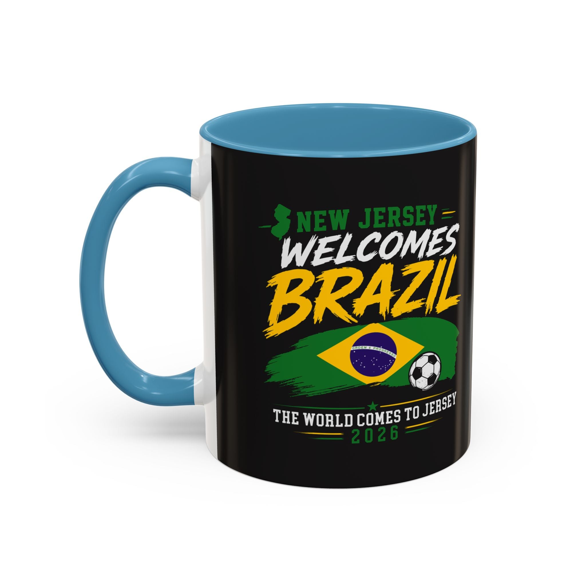Brazil Soccer Fan Coffee Mug — New Jersey 2026 Accent Mug