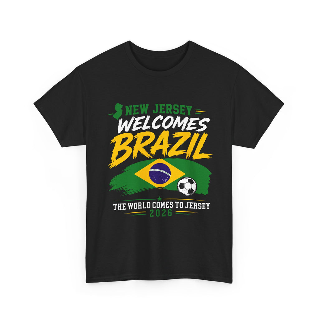 New Jersey Welcomes Brazil T-Shirt | Brazil Flag Soccer Tee