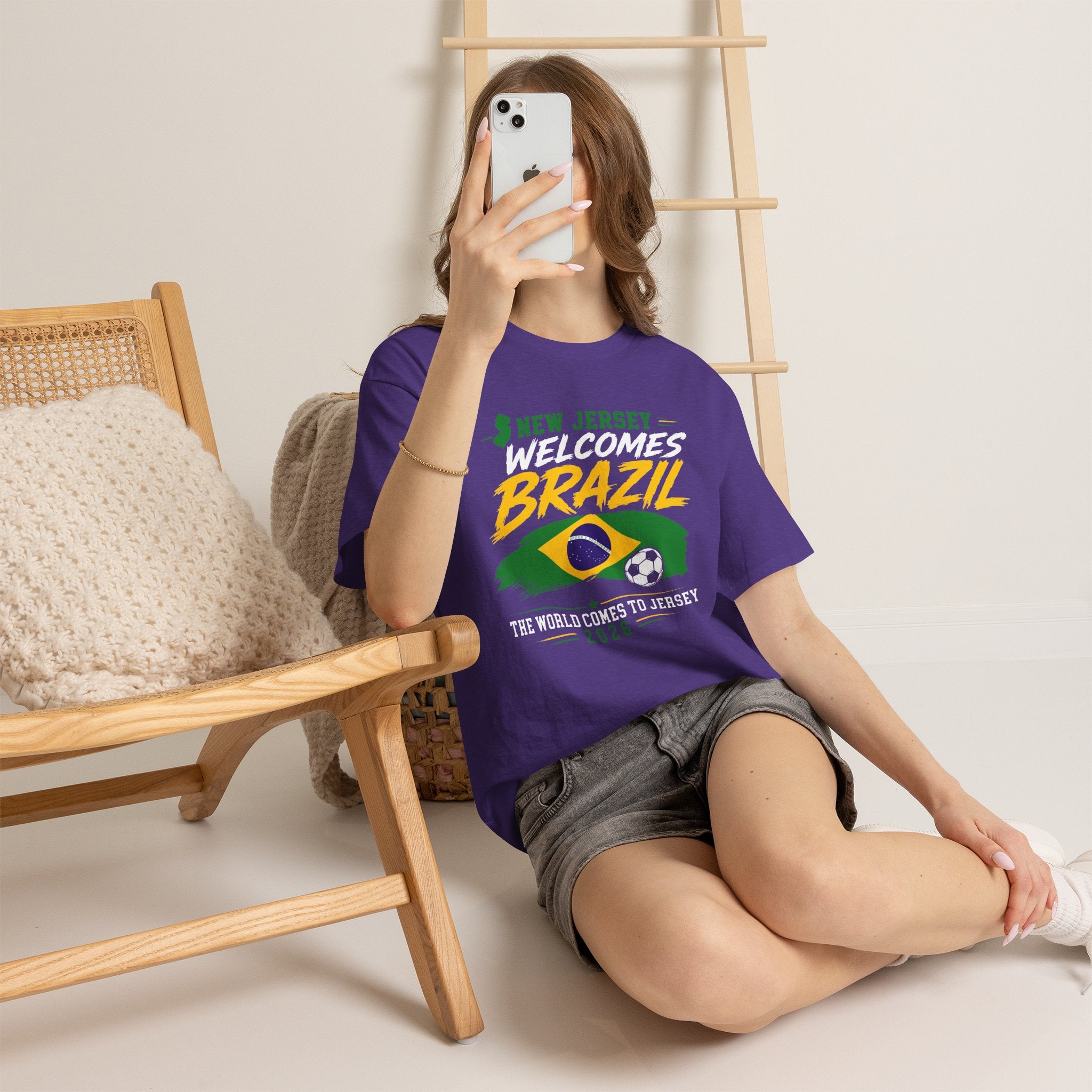 New Jersey Welcomes Brazil T-Shirt | Brazil Flag Soccer Tee