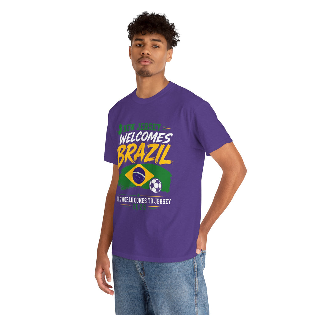 New Jersey Welcomes Brazil T-Shirt | Brazil Flag Soccer Tee