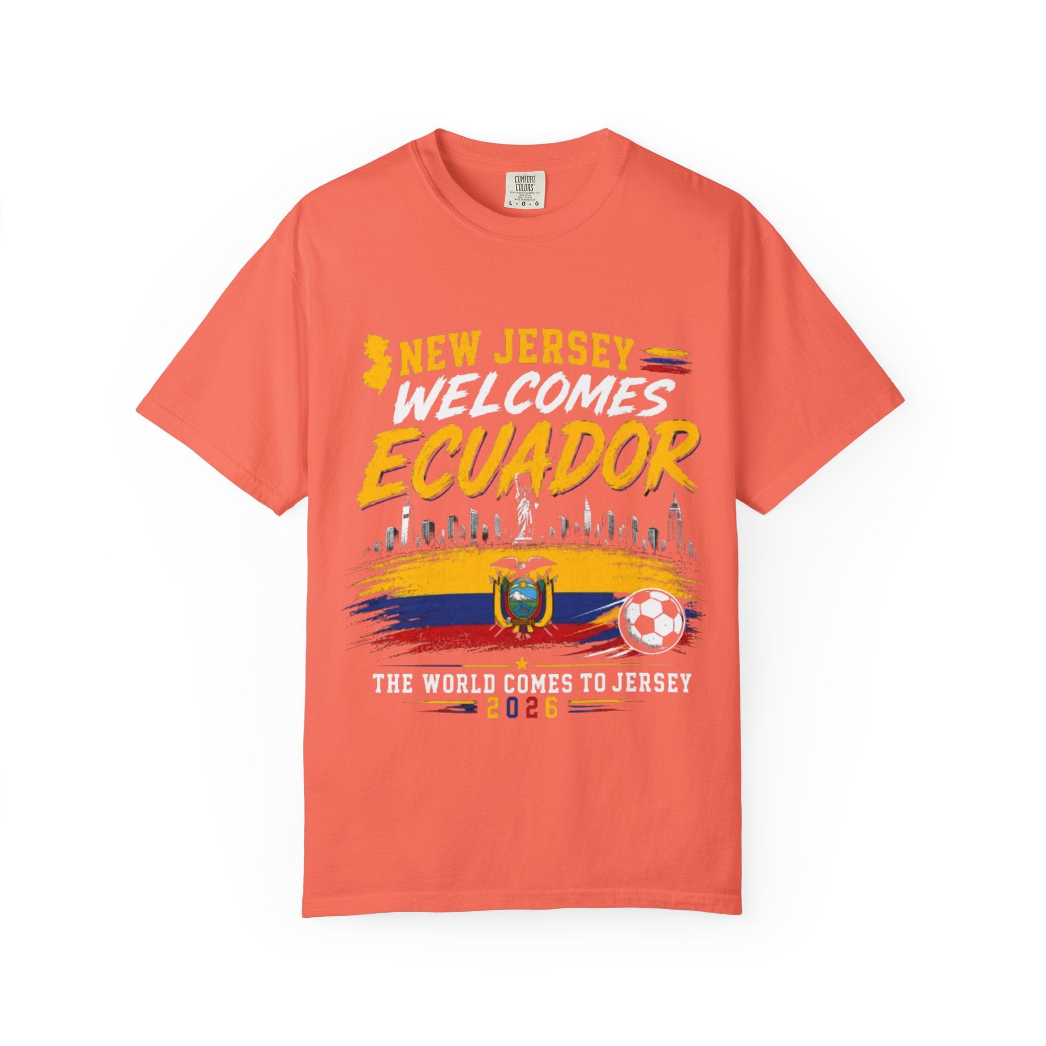 New Jersey Welcomes Ecuador T-shirt | Ecuador Flag Soccer 2026