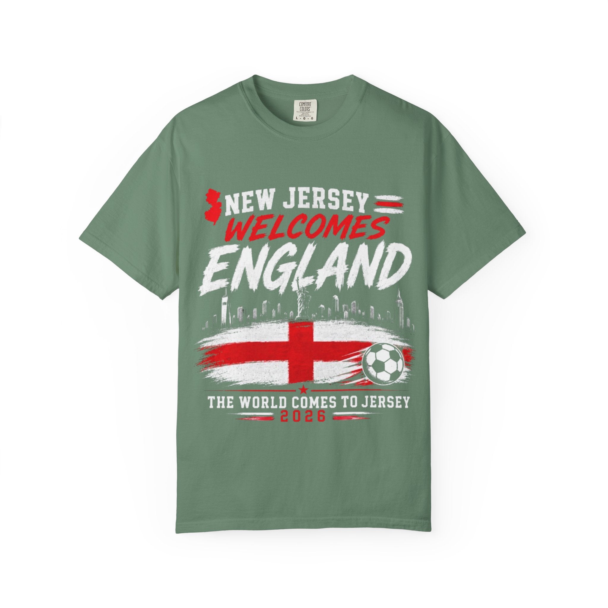 New Jersey Welcomes England T-shirt | St George Flag Soccer Jersey