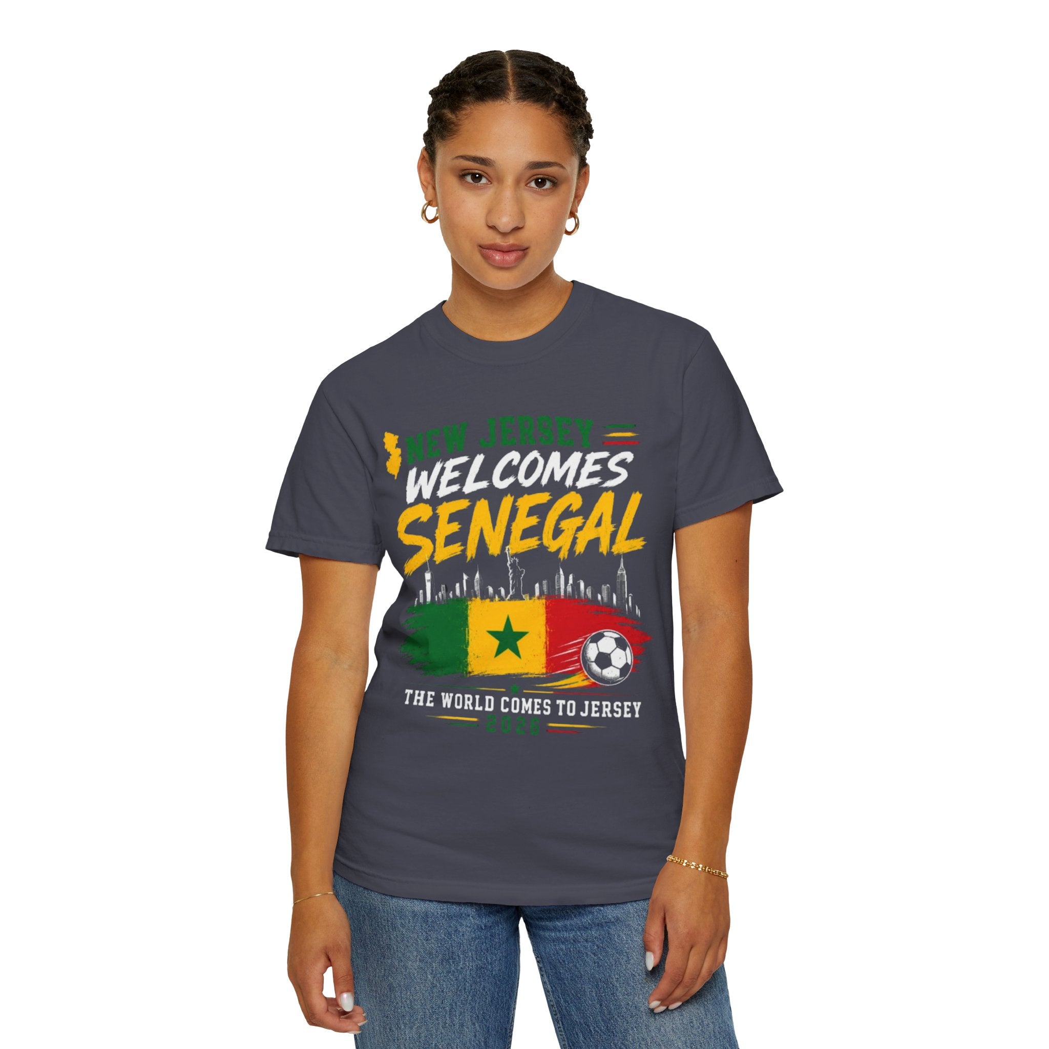 New Jersey Welcomes Senegal T-shirt | Senegal Flag Soccer Jersey Design