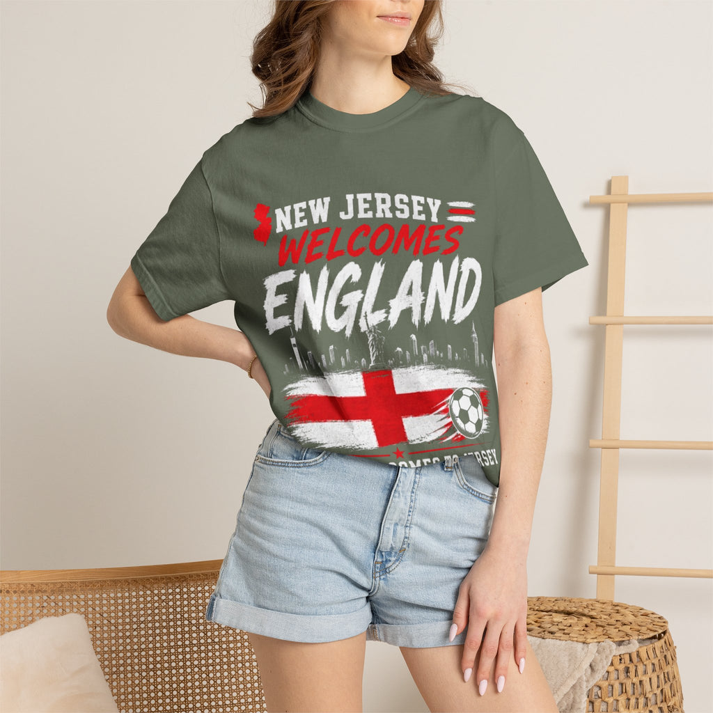New Jersey Welcomes England T-shirt | St George Flag Soccer Jersey
