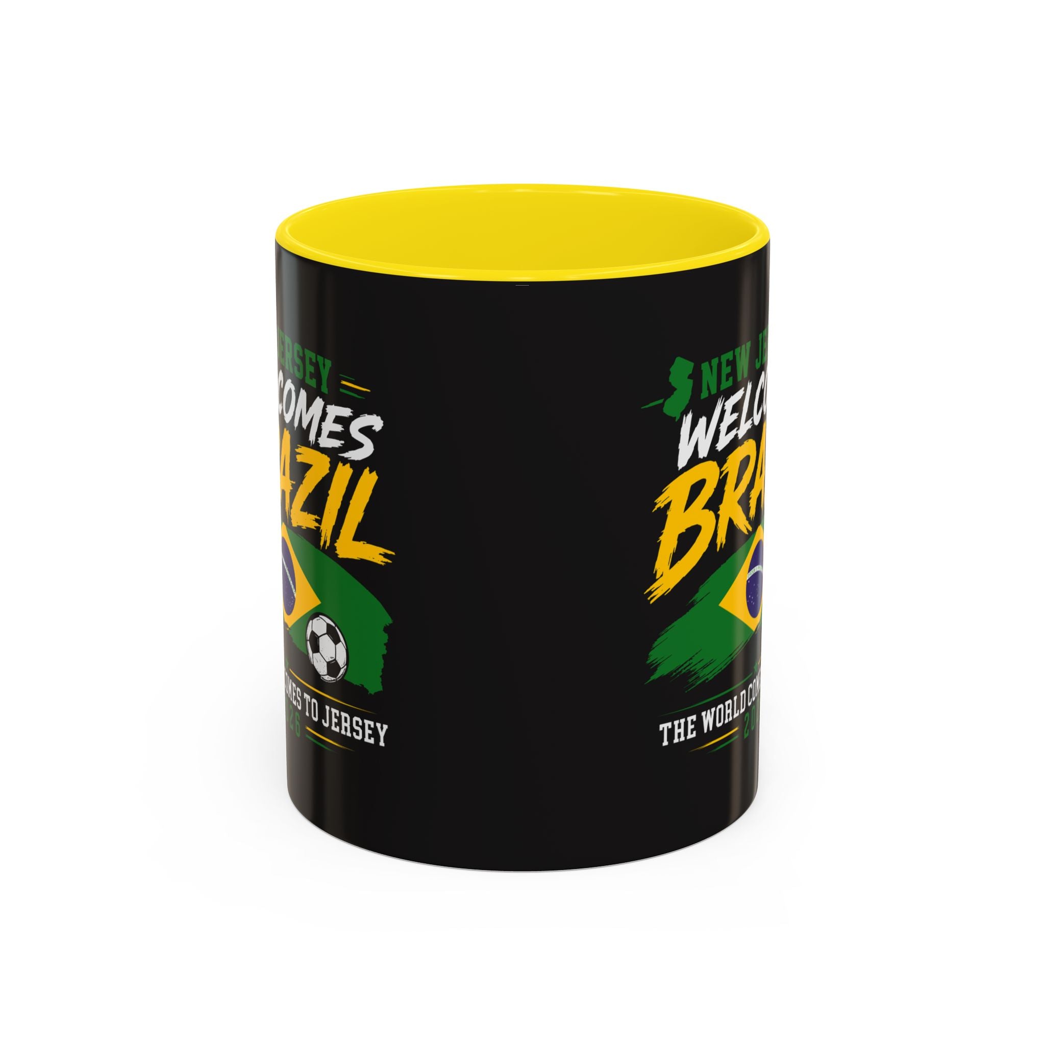 Brazil Soccer Fan Coffee Mug — New Jersey 2026 Accent Mug
