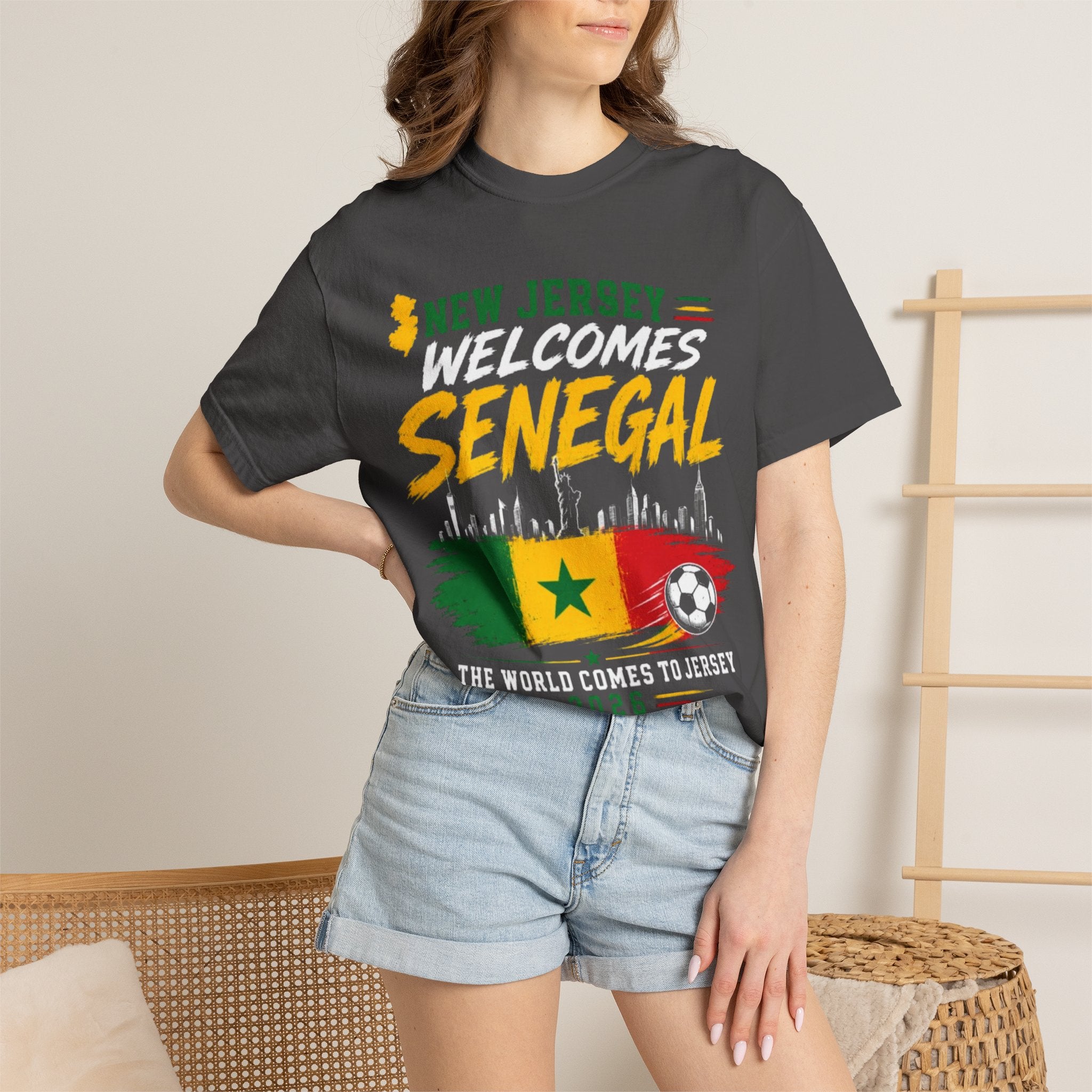 New Jersey Welcomes Senegal T-shirt | Senegal Flag Soccer Jersey Design
