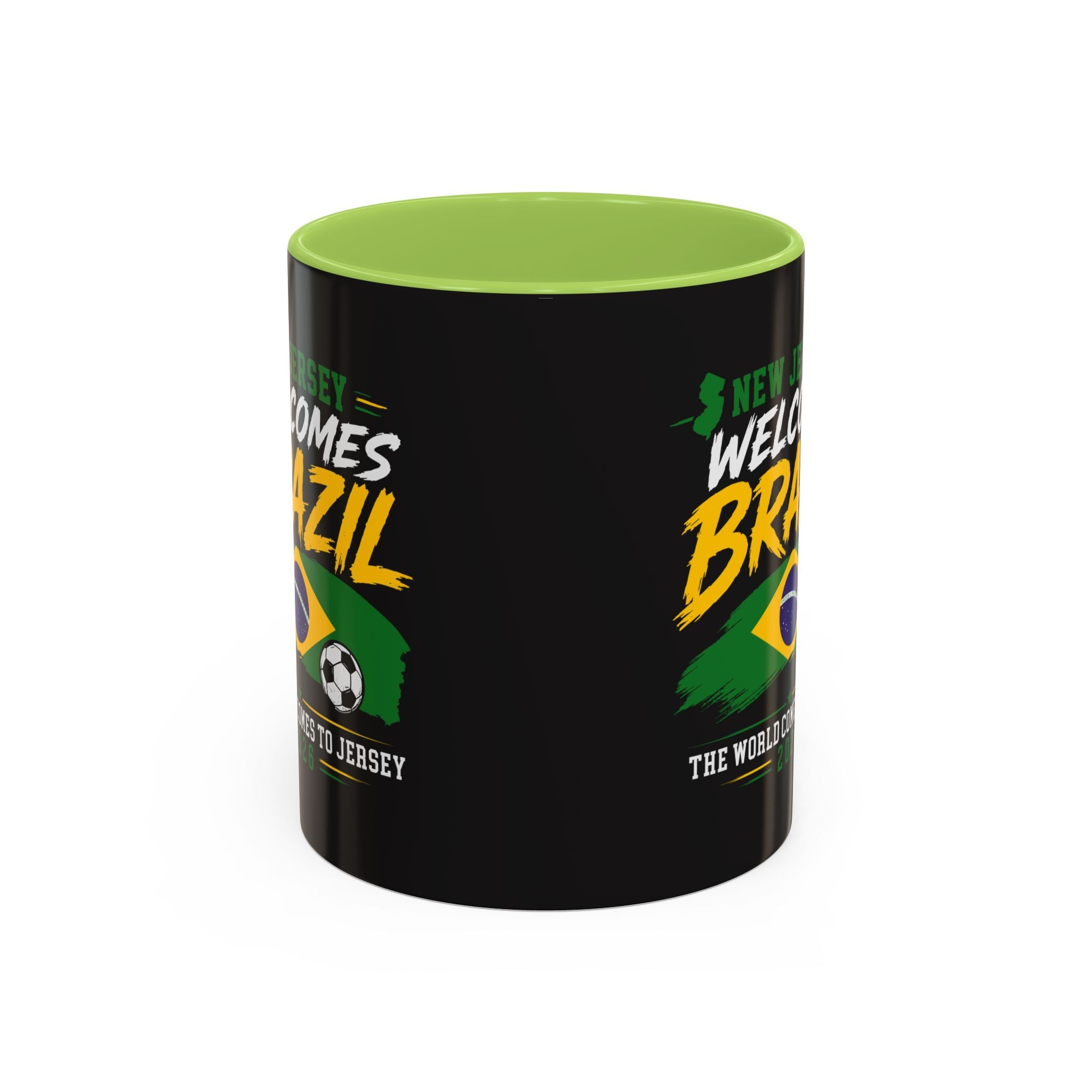 Brazil Soccer Fan Coffee Mug — New Jersey 2026 Accent Mug