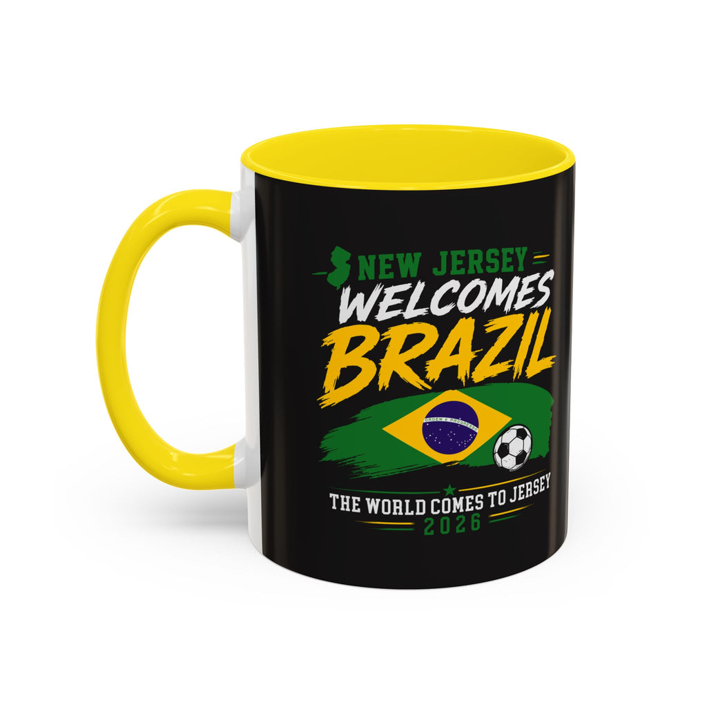 Brazil Soccer Fan Coffee Mug — New Jersey 2026 Accent Mug