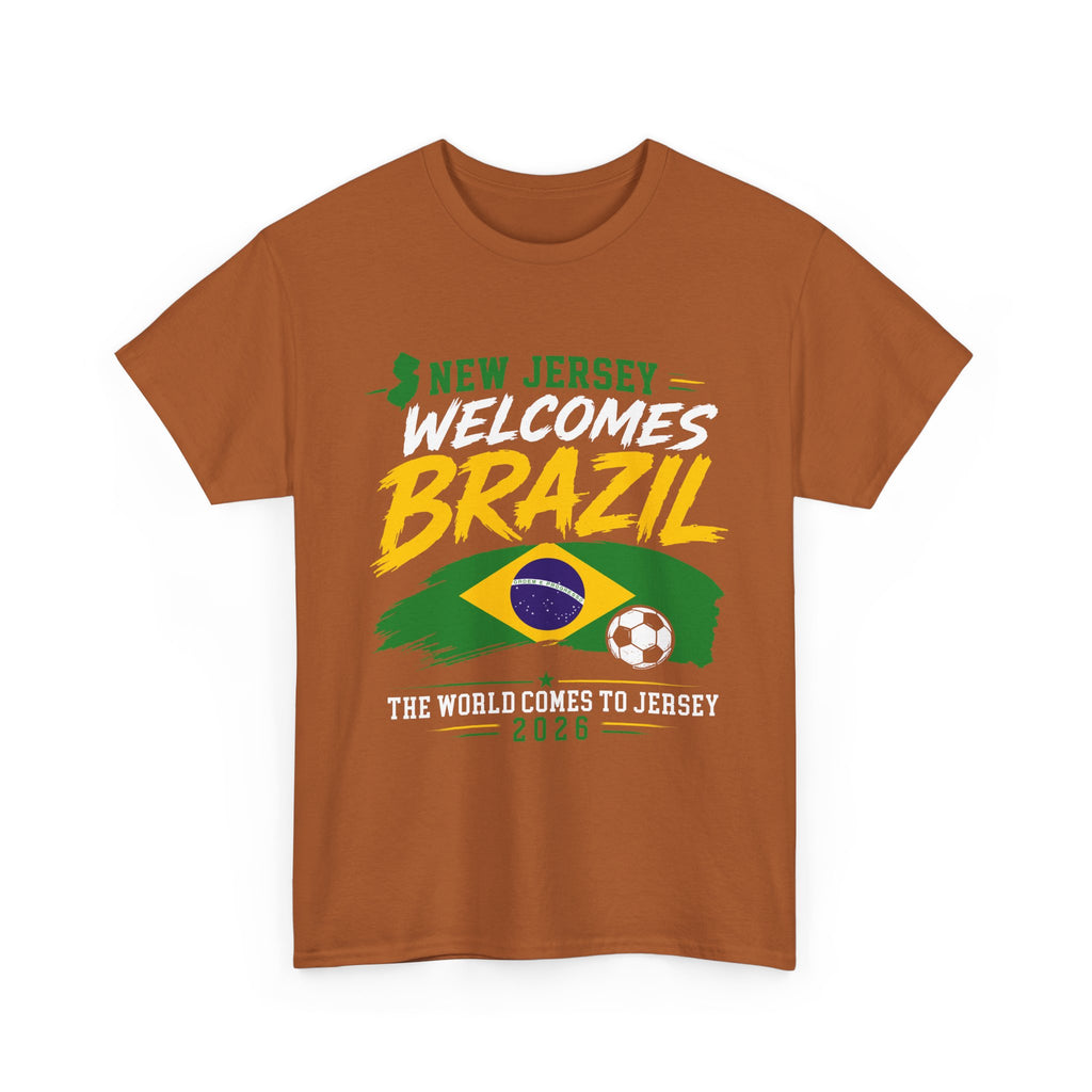 New Jersey Welcomes Brazil T-Shirt | Brazil Flag Soccer Tee