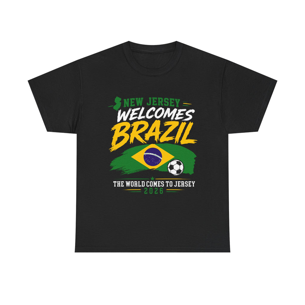 New Jersey Welcomes Brazil T-Shirt | Brazil Flag Soccer Tee