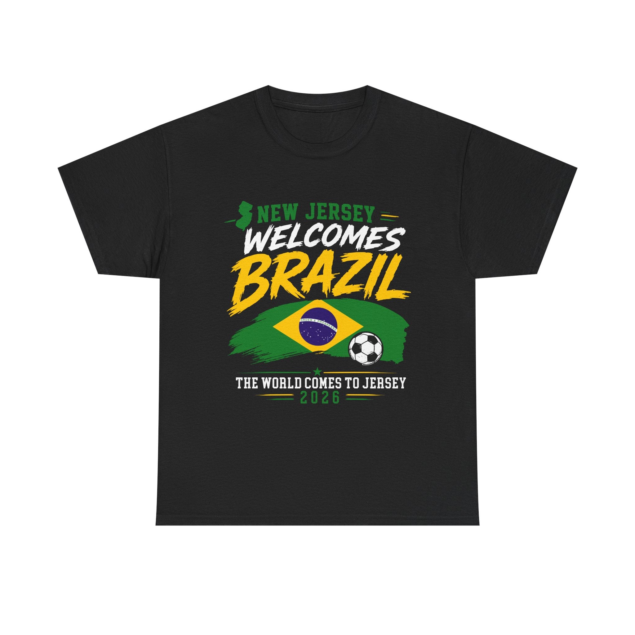 New Jersey Welcomes Brazil T-Shirt | Brazil Flag Soccer Tee