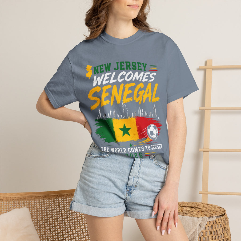 New Jersey Welcomes Senegal T-shirt | Senegal Flag Soccer Jersey Design