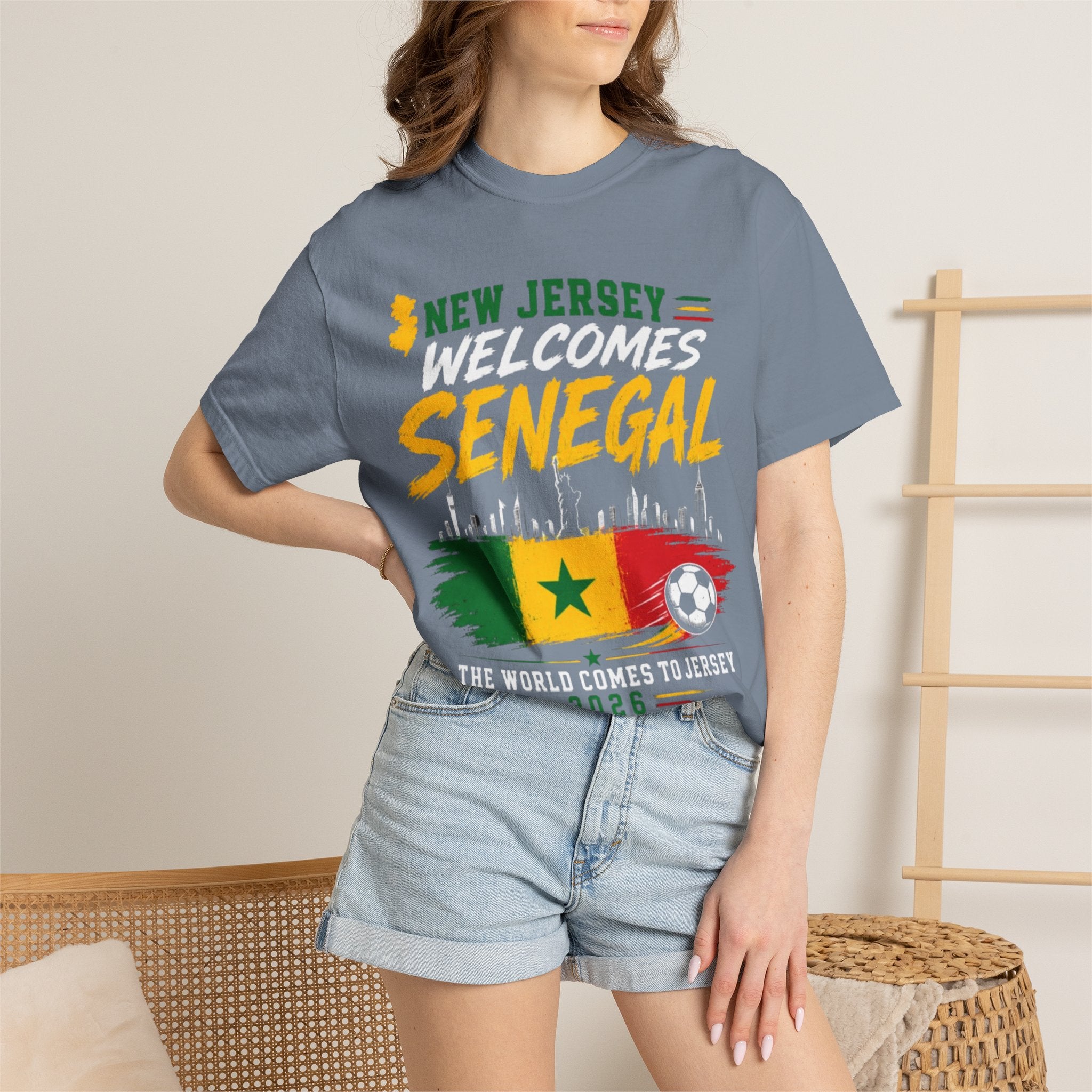 New Jersey Welcomes Senegal T-shirt | Senegal Flag Soccer Jersey Design
