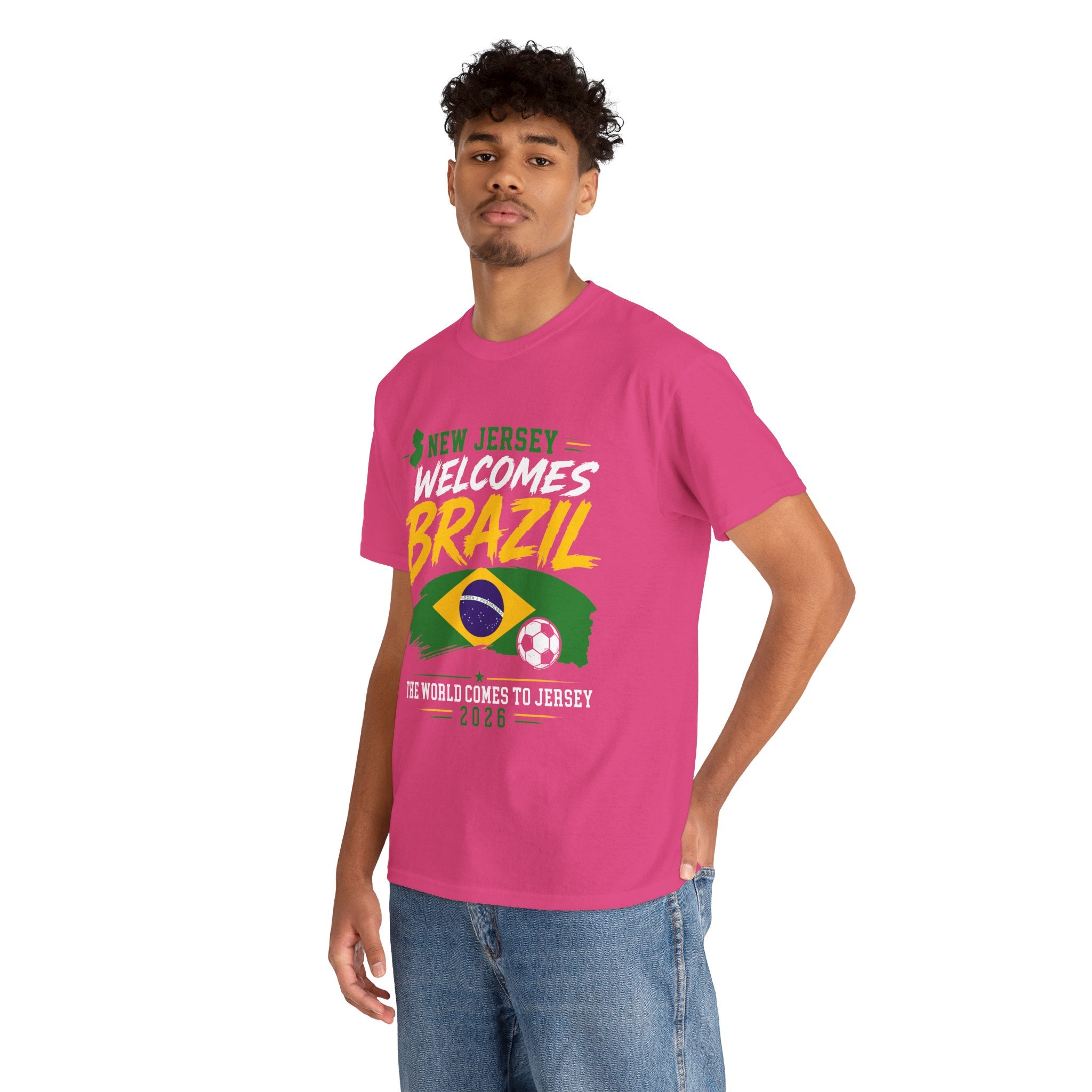 New Jersey Welcomes Brazil T-Shirt | Brazil Flag Soccer Tee