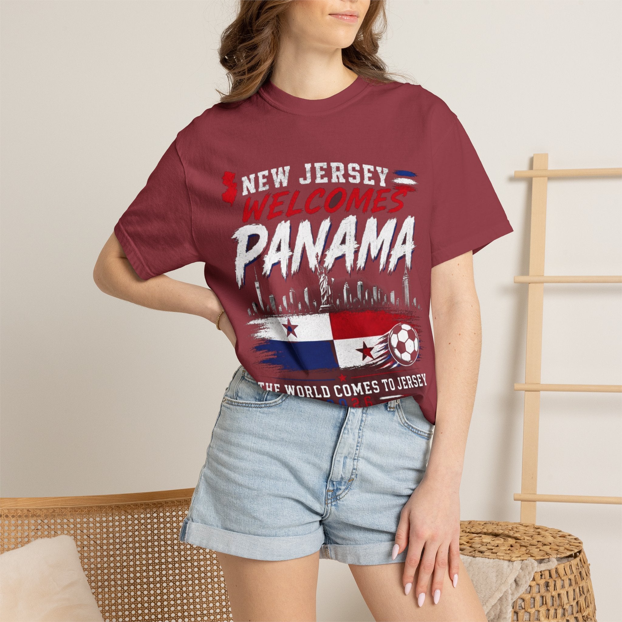 New Jersey Welcomes Panama T-shirt | Panama Flag Soccer Design