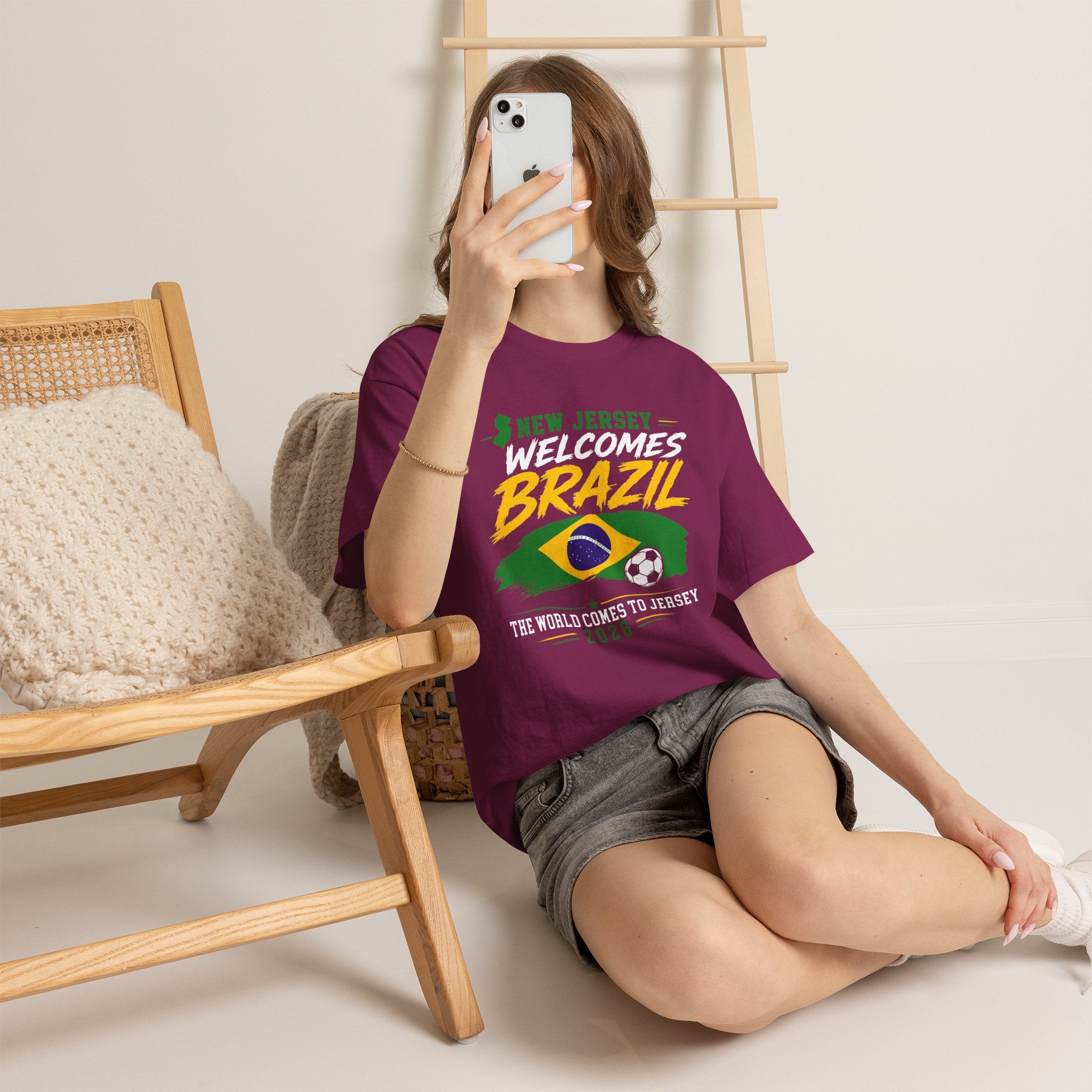 New Jersey Welcomes Brazil T-Shirt | Brazil Flag Soccer Tee