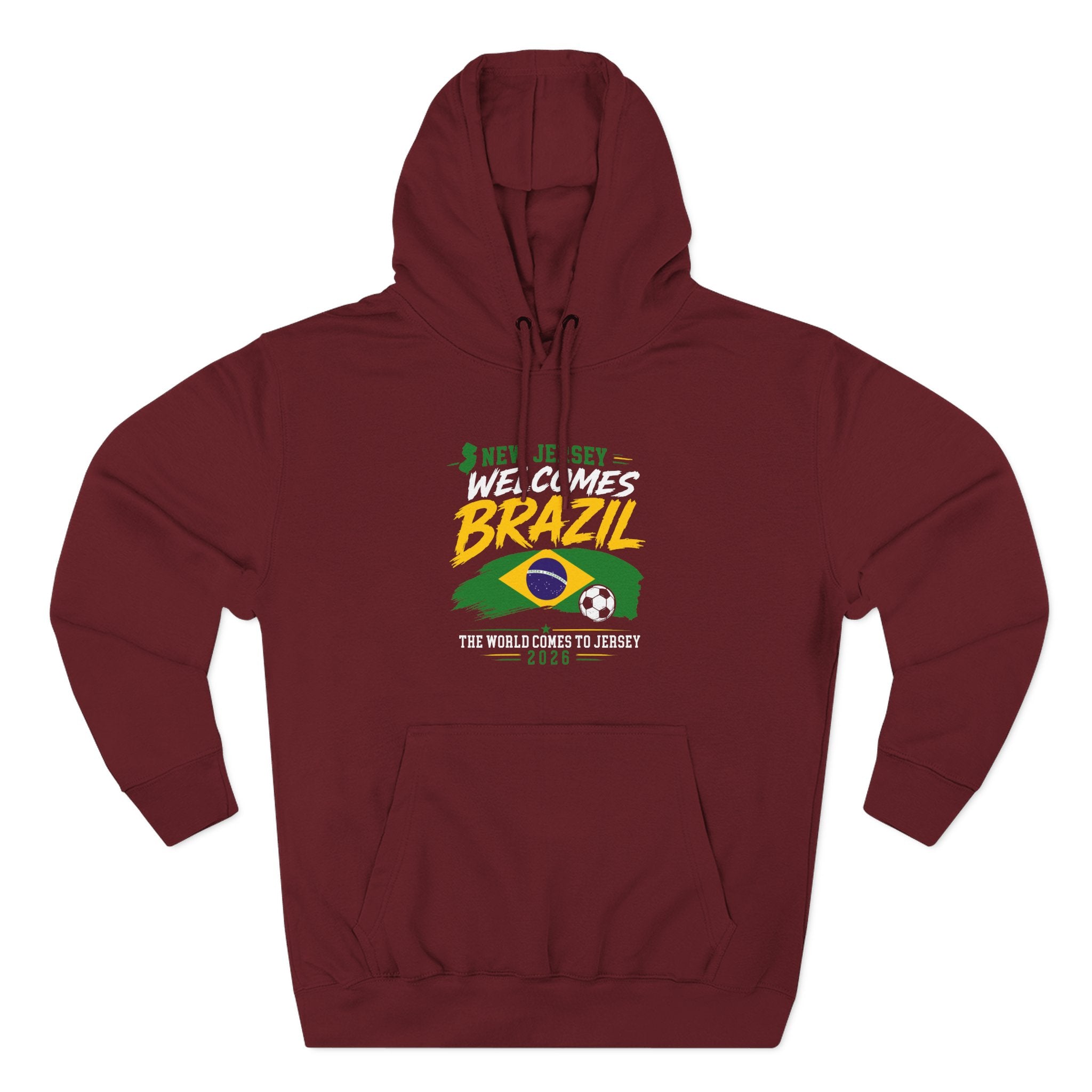 Brazil Soccer Hoodie - Welcome to Brazil Graphic Pullover (The World Comes to Jersey)