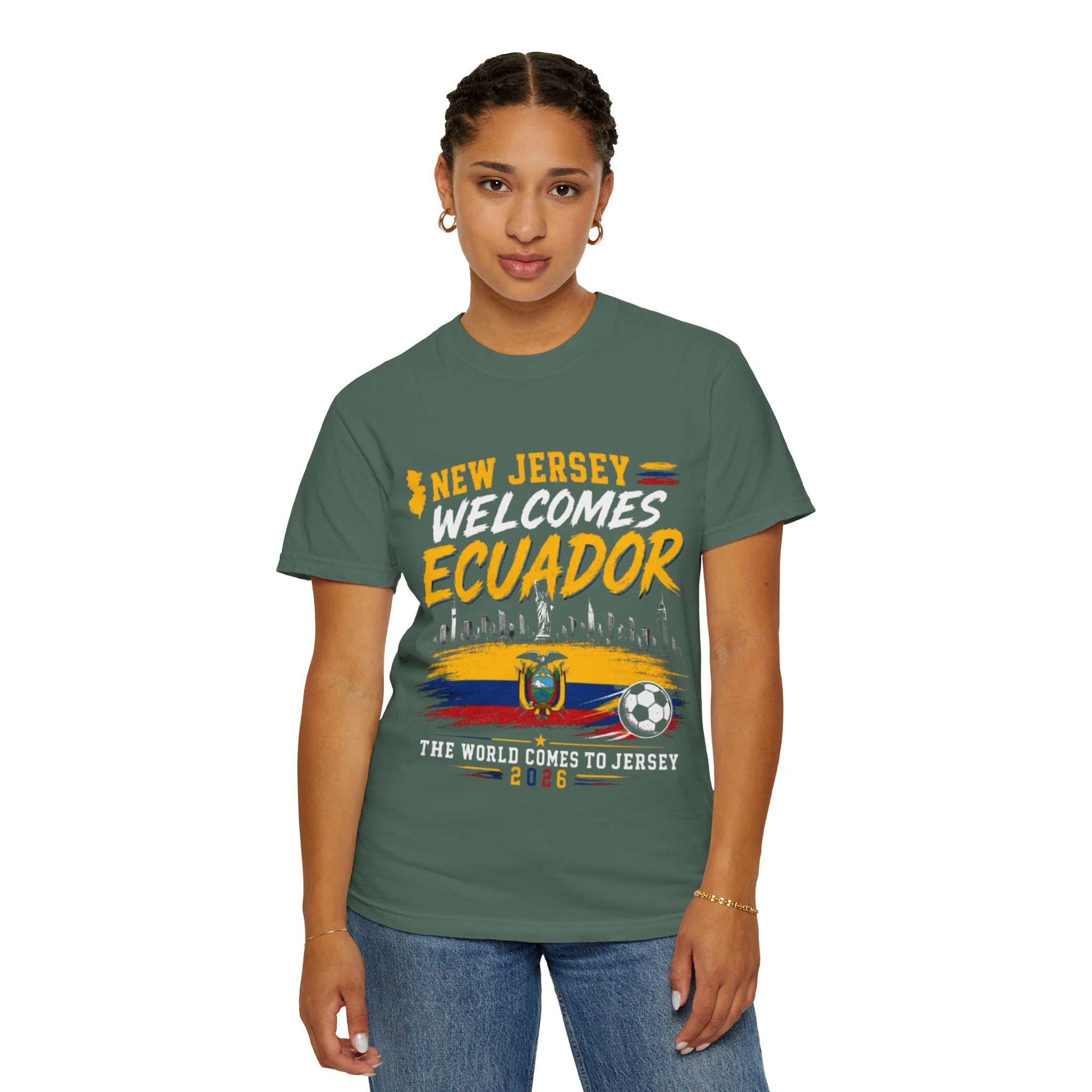 New Jersey Welcomes Ecuador T-shirt | Ecuador Flag Soccer 2026