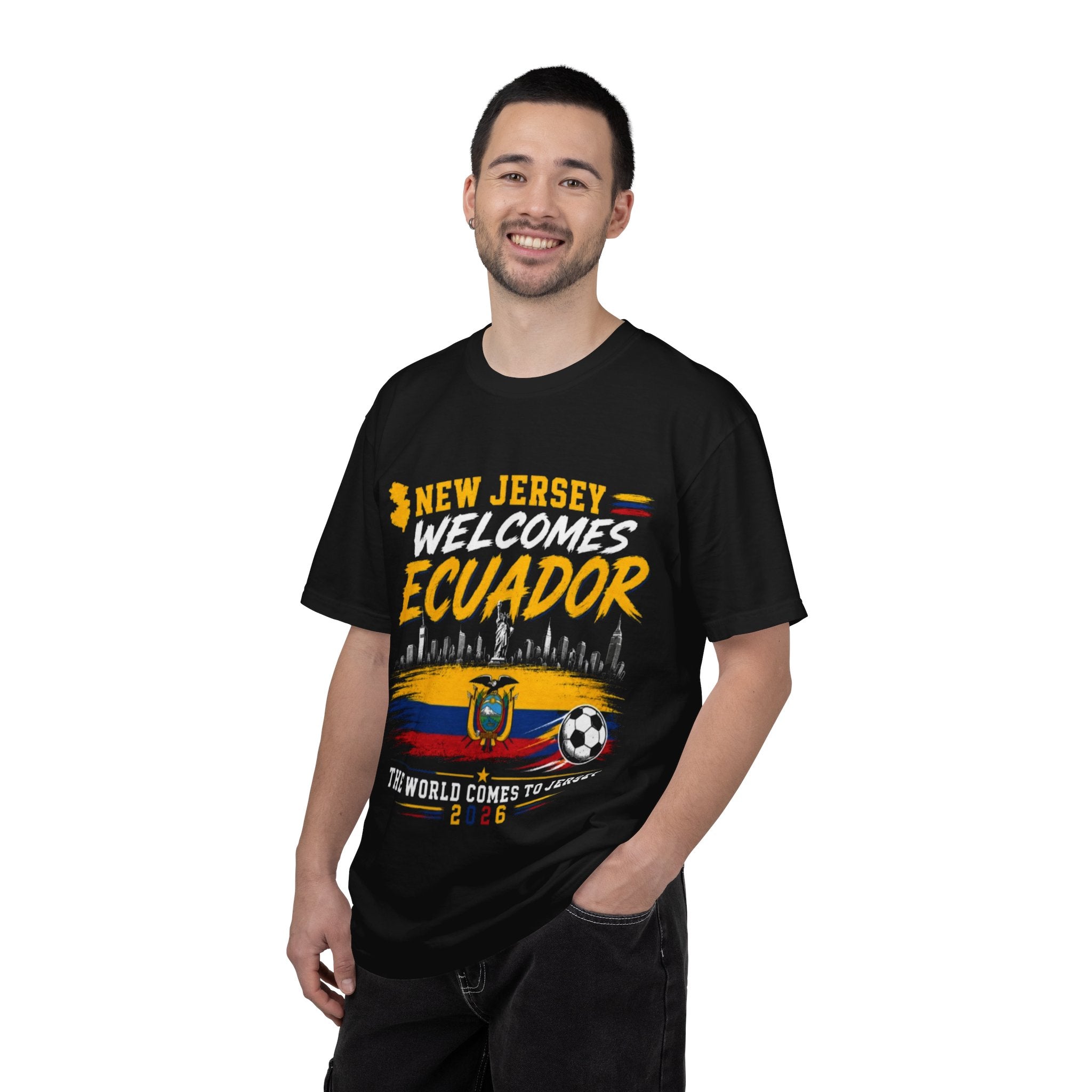 New Jersey Welcomes Ecuador T-shirt | Ecuador Flag Soccer 2026