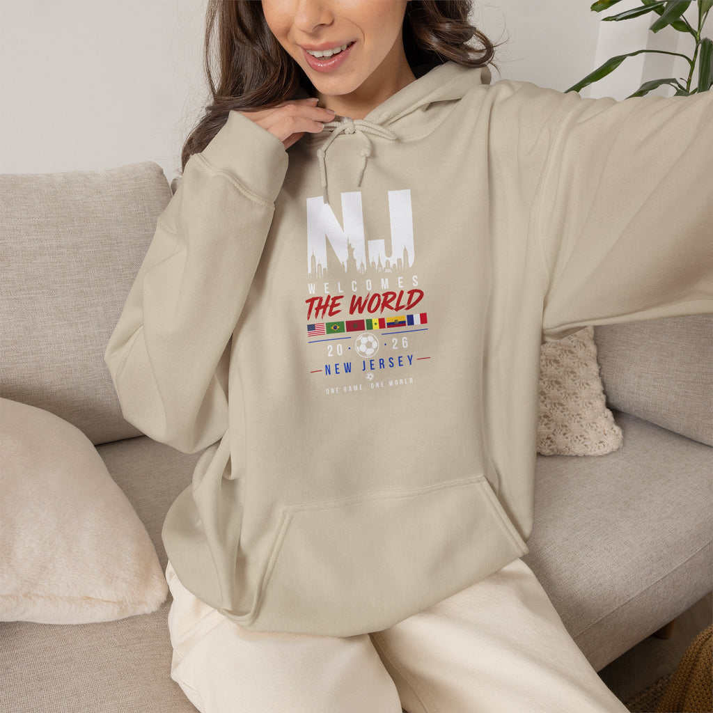 NJ Welcomes The World Hoodie – New Jersey Pride Travel Souvenir Sweatshirt
