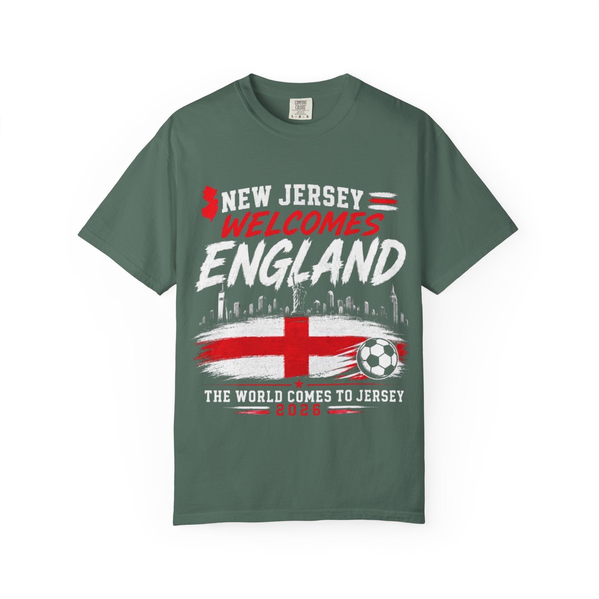 New Jersey Welcomes England T-shirt | St George Flag Soccer Jersey