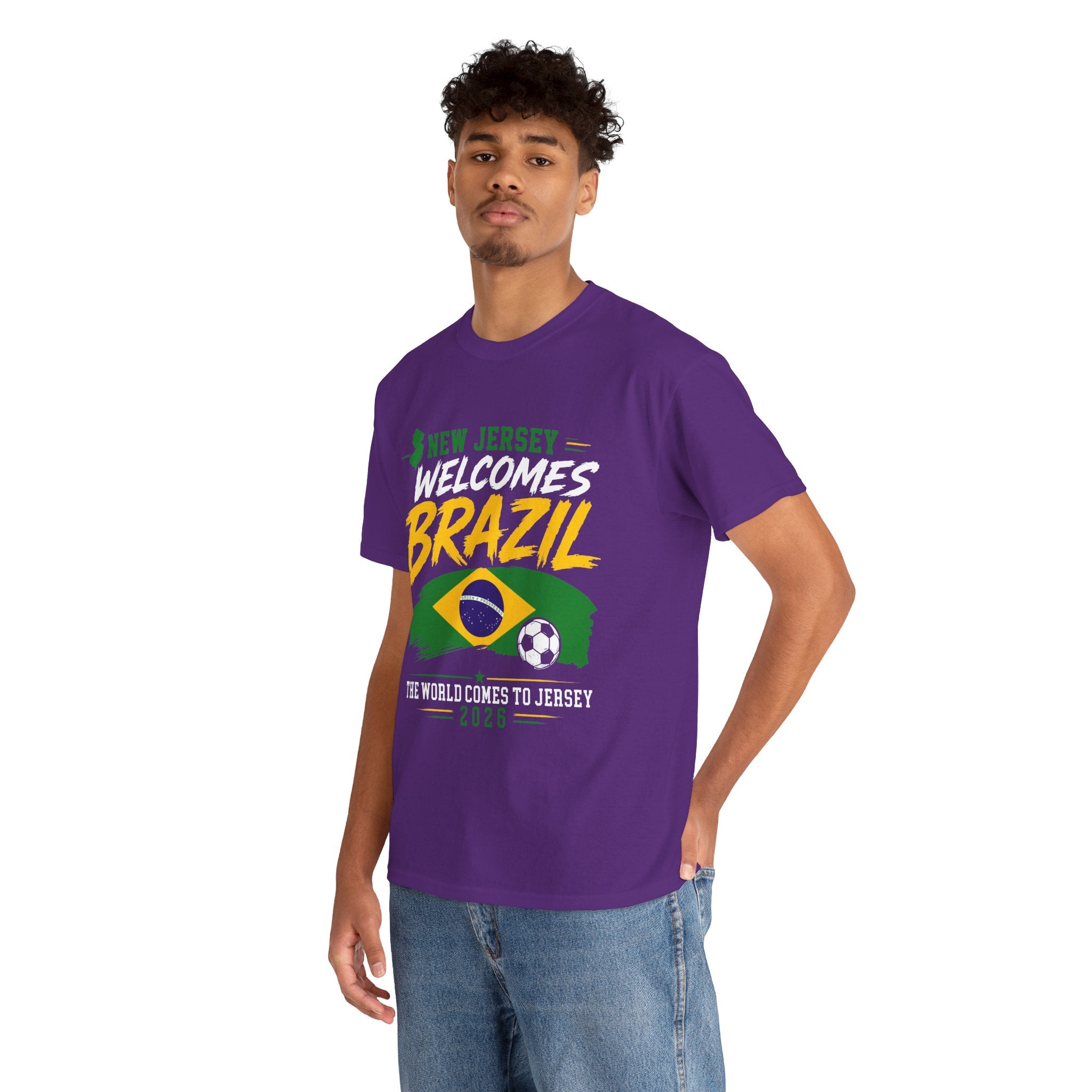 New Jersey Welcomes Brazil T-Shirt | Brazil Flag Soccer Tee
