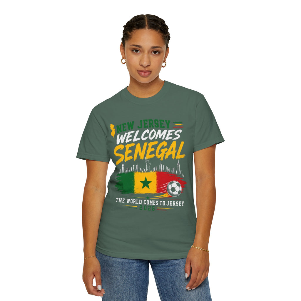New Jersey Welcomes Senegal T-shirt | Senegal Flag Soccer Jersey Design