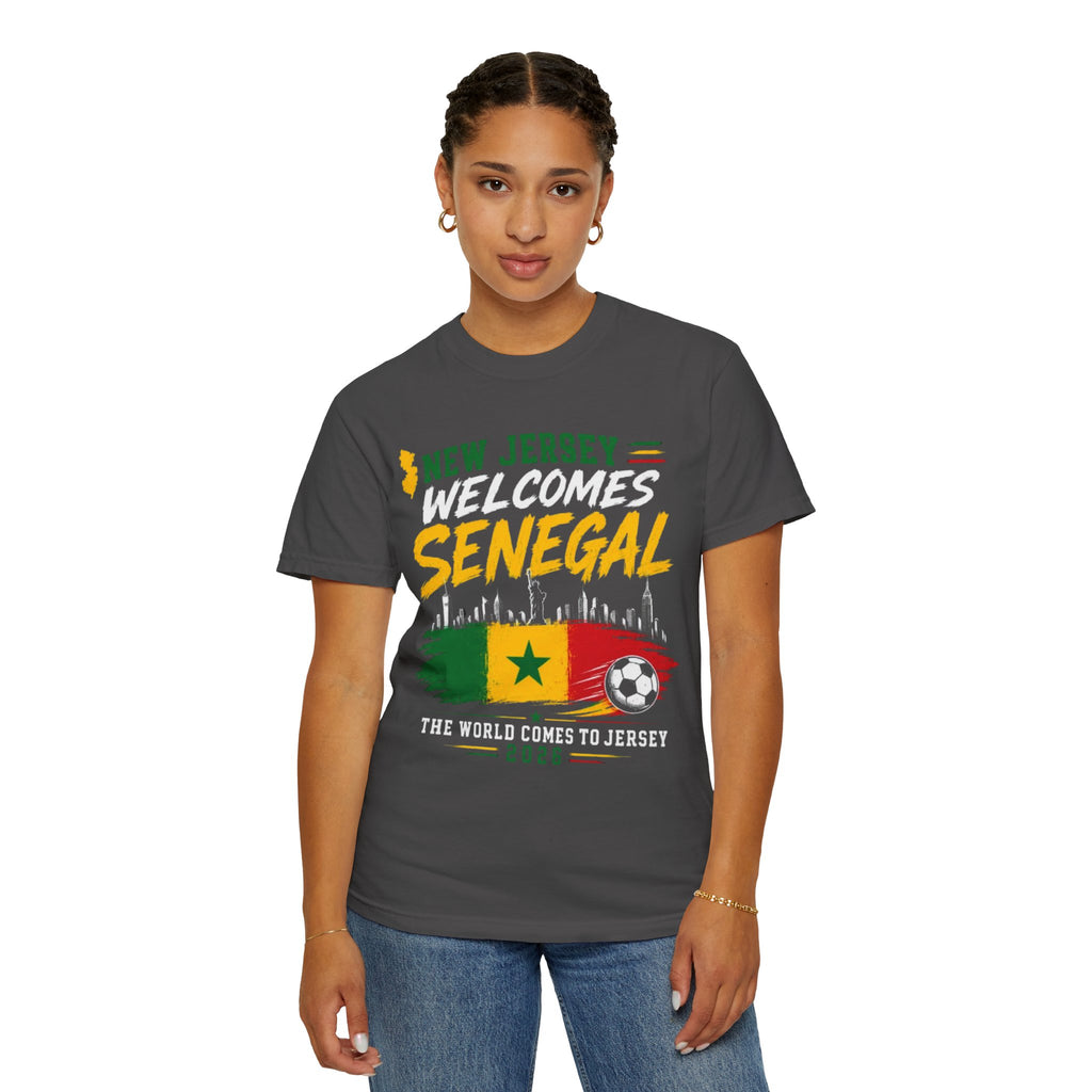 New Jersey Welcomes Senegal T-shirt | Senegal Flag Soccer Jersey Design
