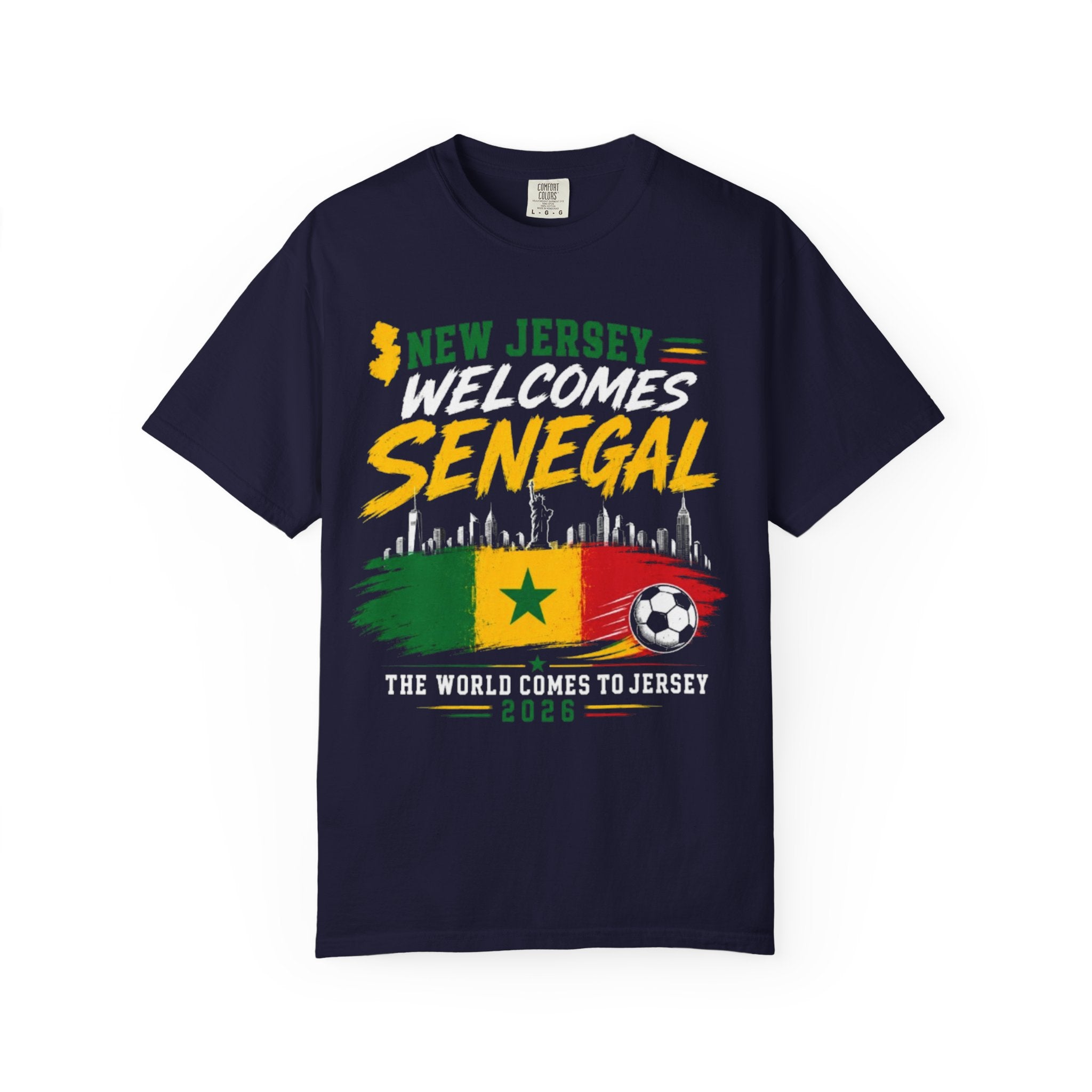 New Jersey Welcomes Senegal T-shirt | Senegal Flag Soccer Jersey Design