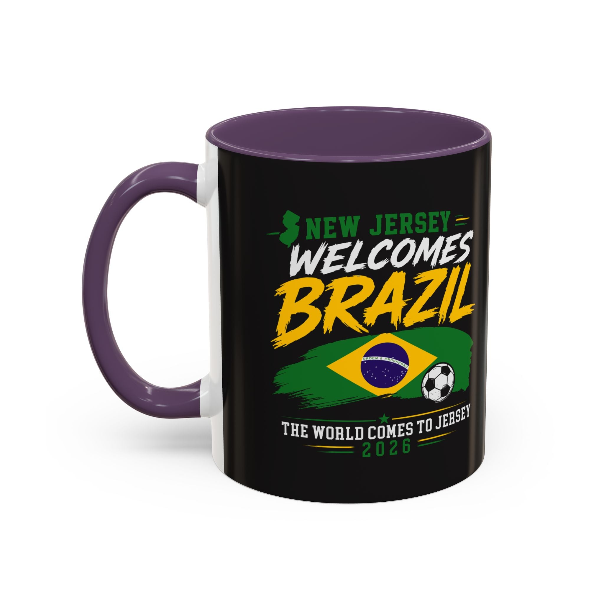 Brazil Soccer Fan Coffee Mug — New Jersey 2026 Accent Mug