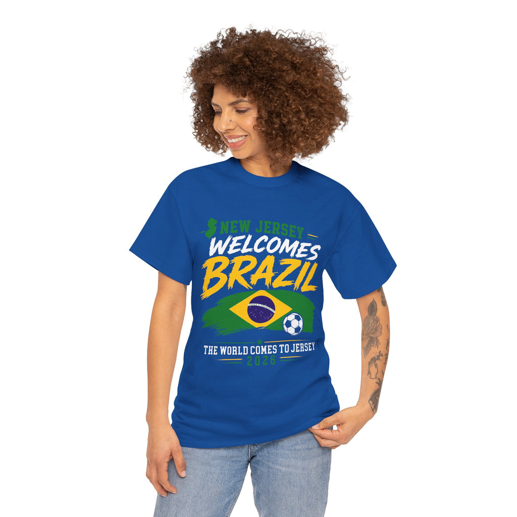 New Jersey Welcomes Brazil T-Shirt | Brazil Flag Soccer Tee