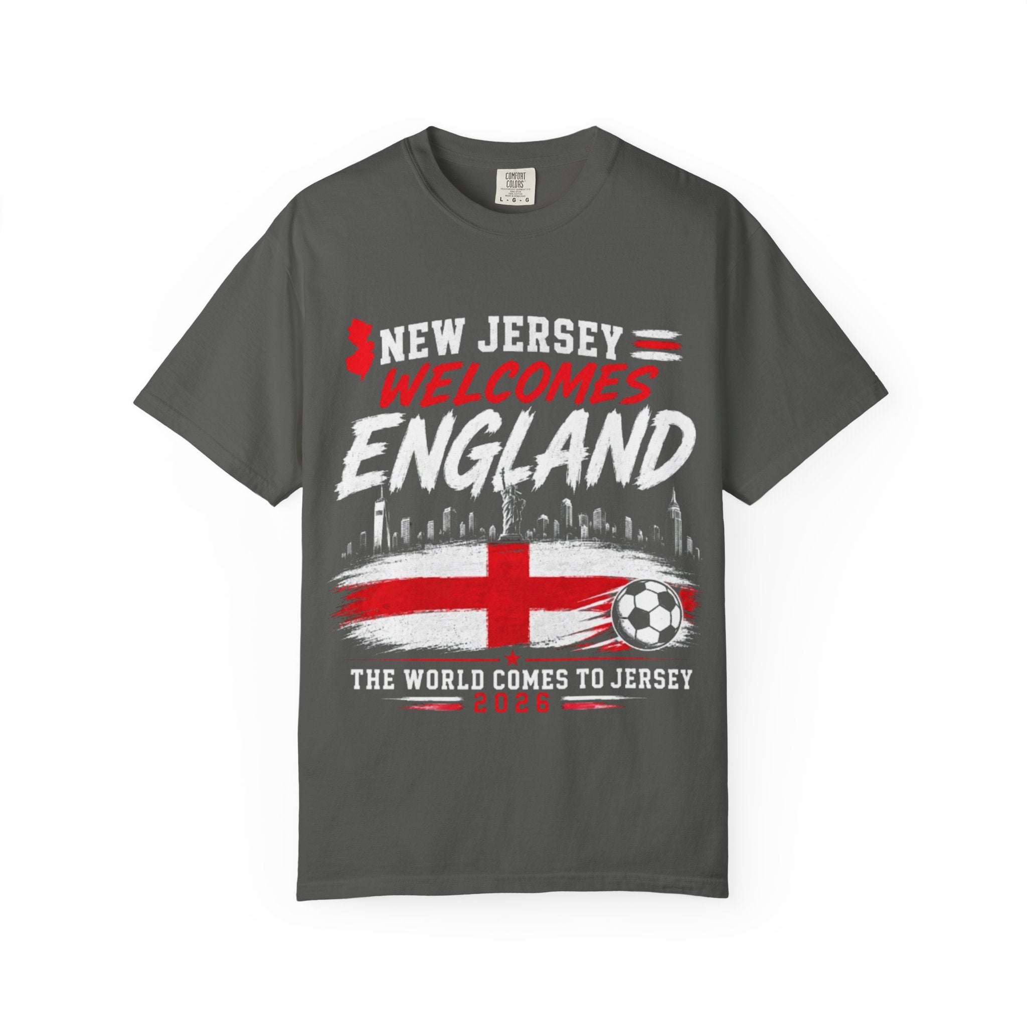 New Jersey Welcomes England T-shirt | St George Flag Soccer Jersey